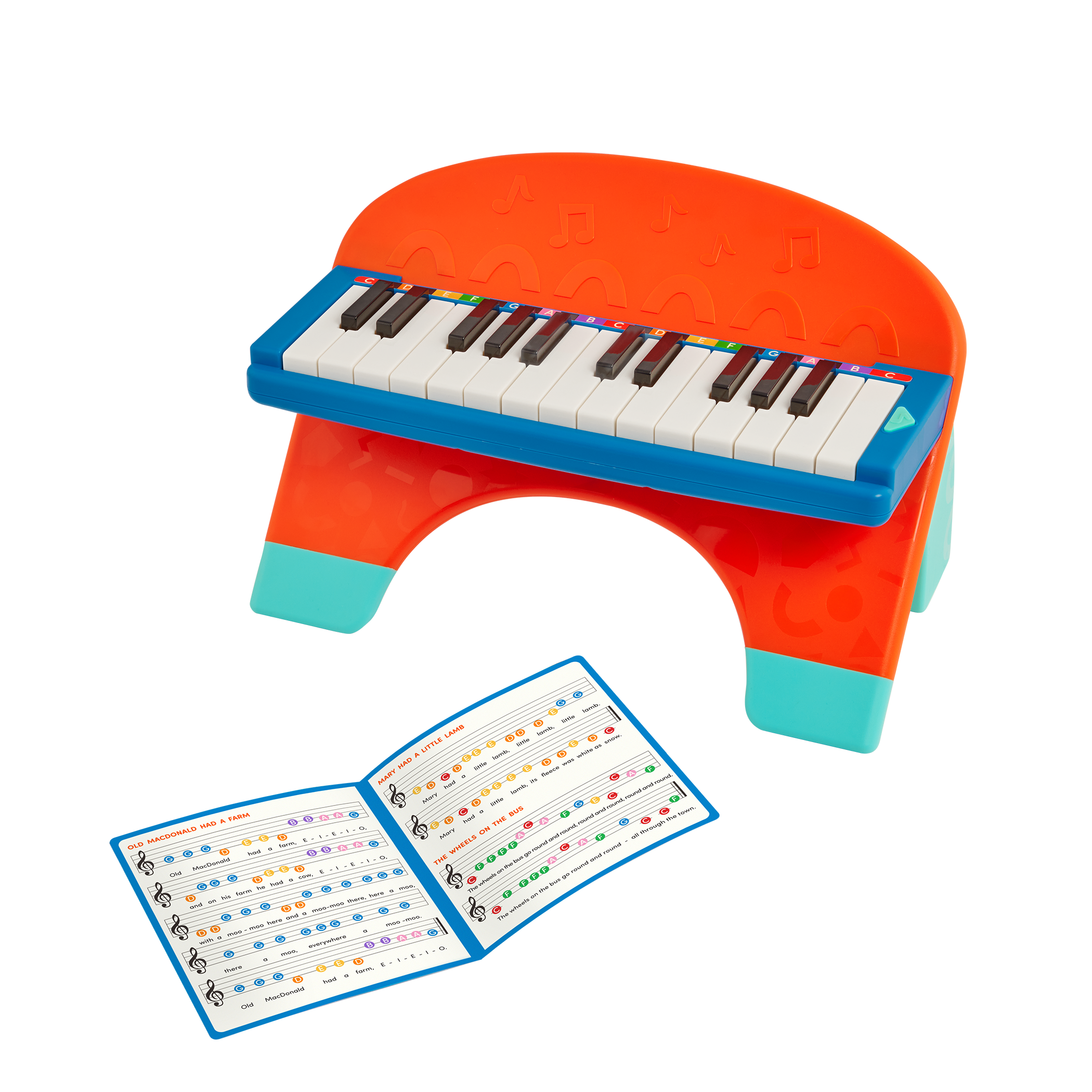 Toy piano and songsheet