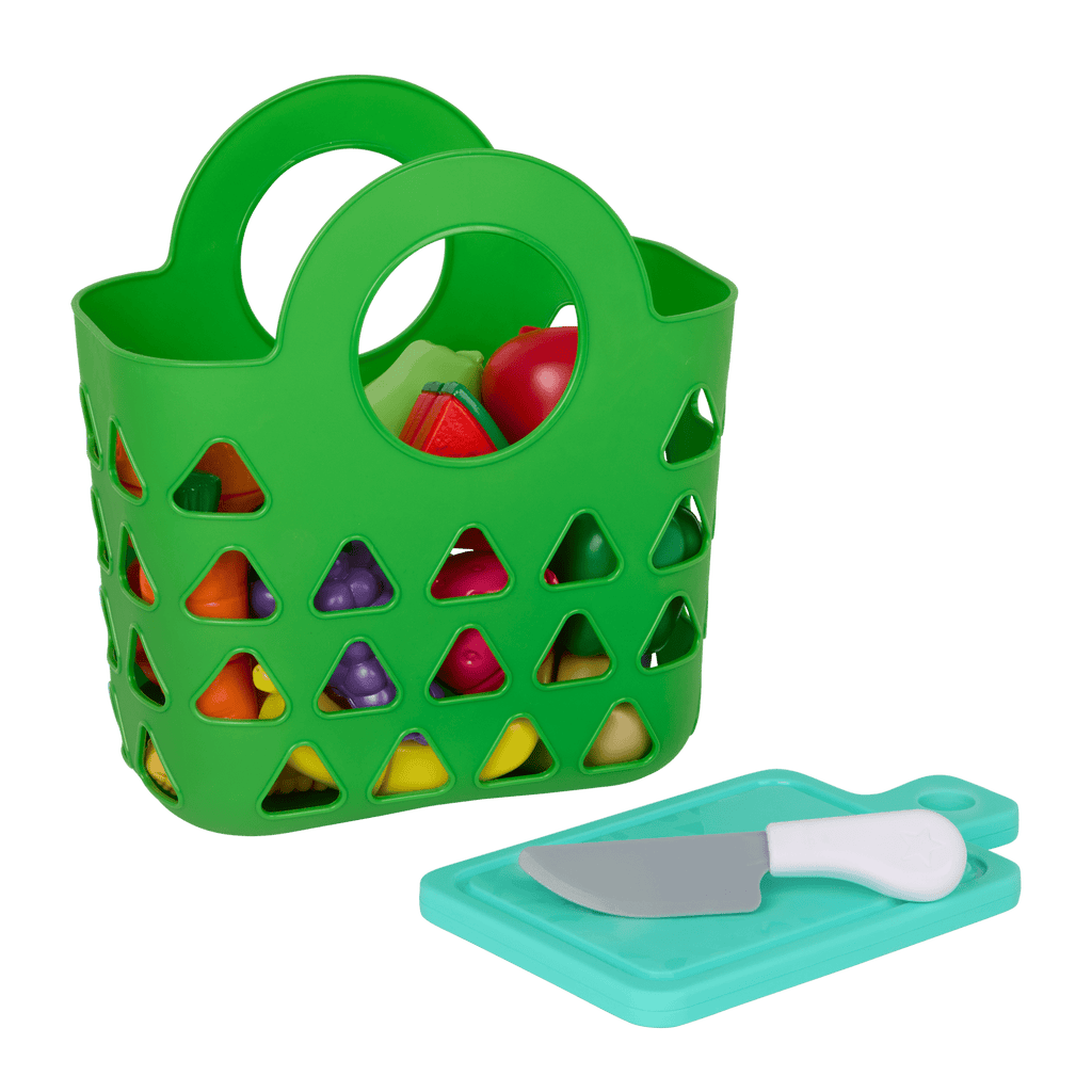 Tote Bag & 16 Toy Fruits & Vegetables