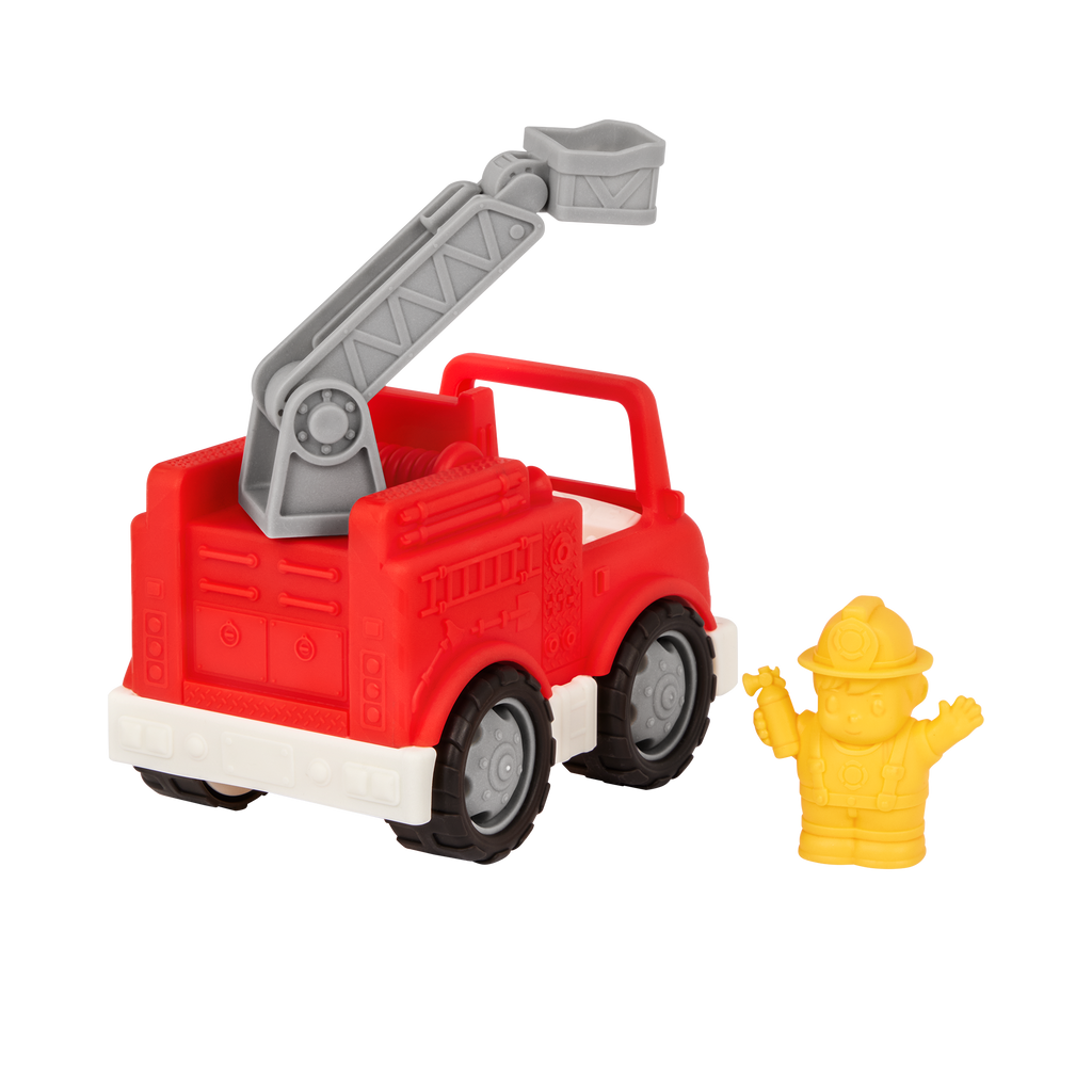 Mini vehicle police SUV, fire truck, and 2 drivers