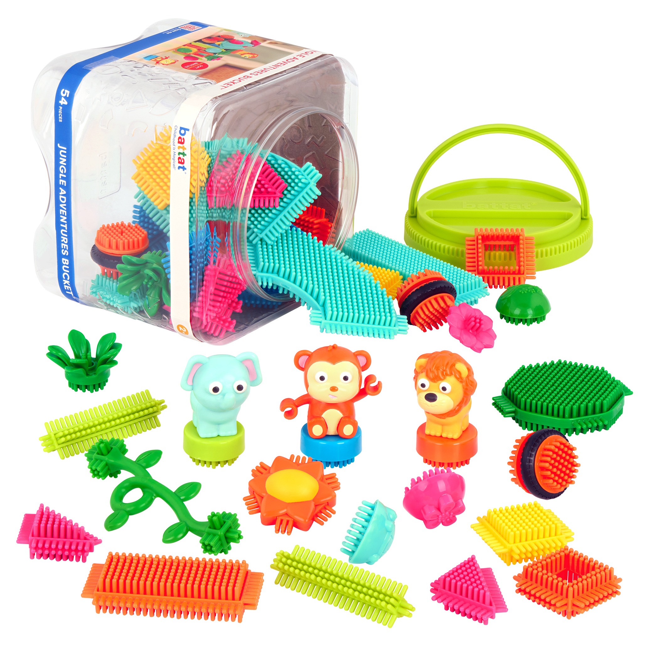 Building Block pieces with storage bucket