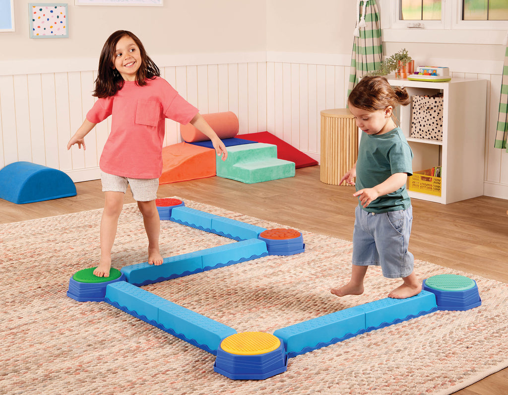 Plastic balancing beams and step stones