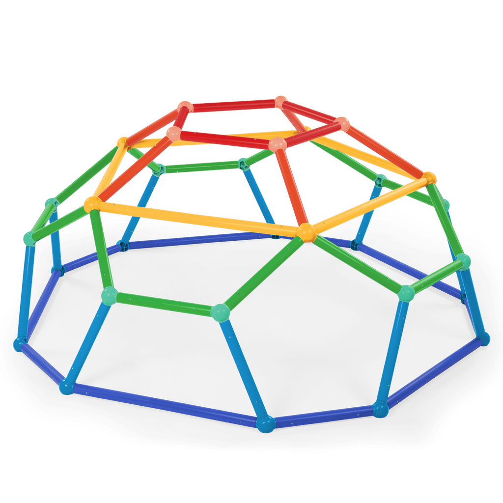Slight overhead view of assembled climbscape