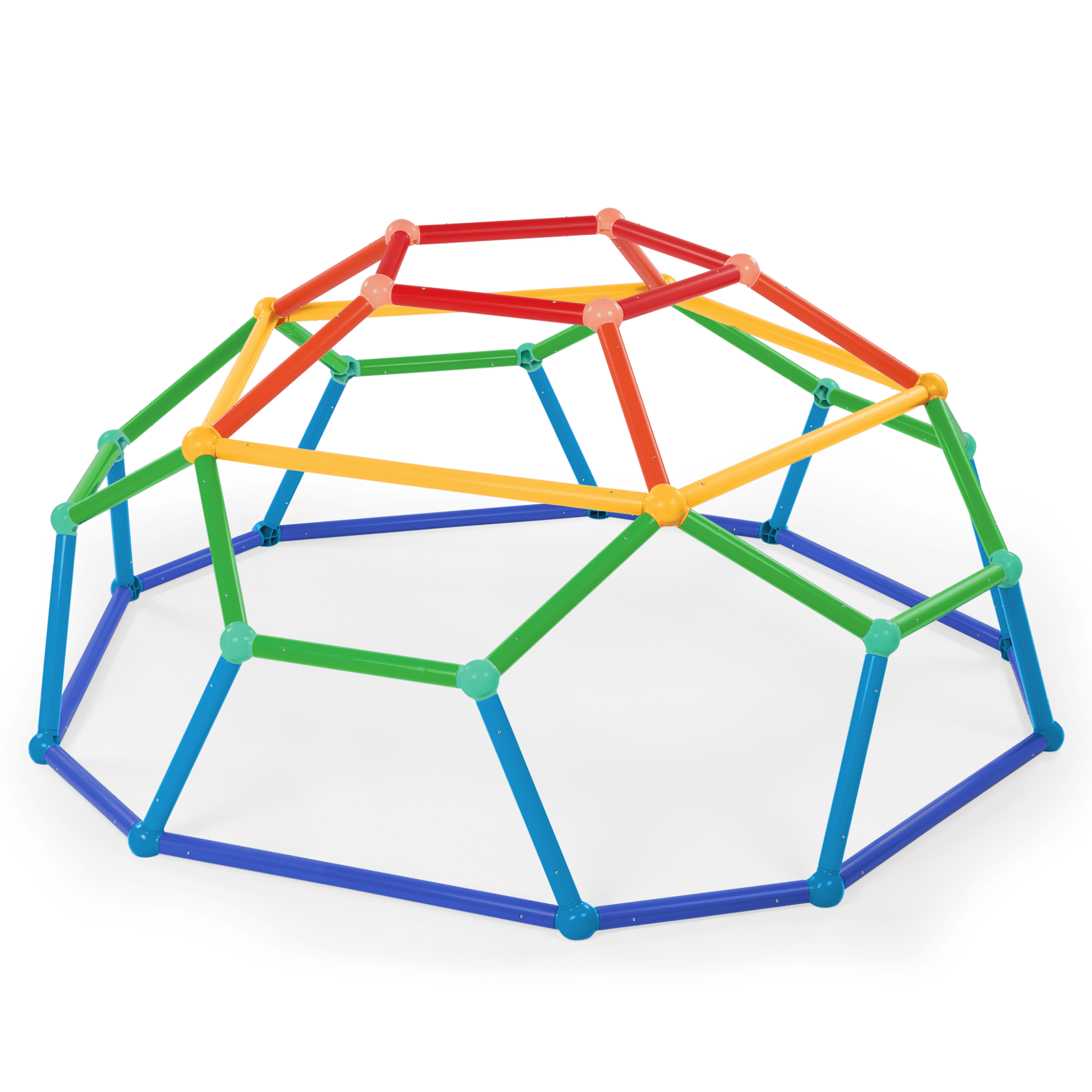 Slight overhead view of assembled climbscape