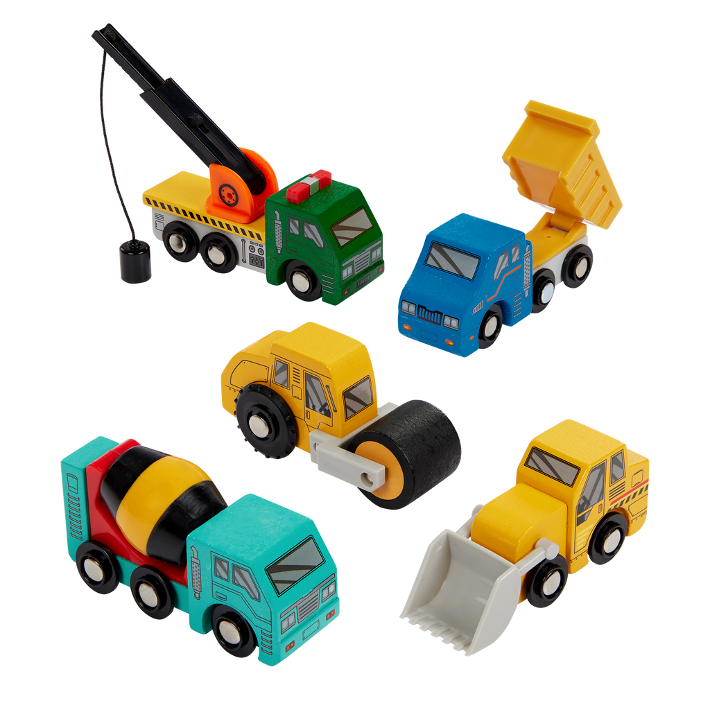 10 wooden vehicles including emergency construction travel