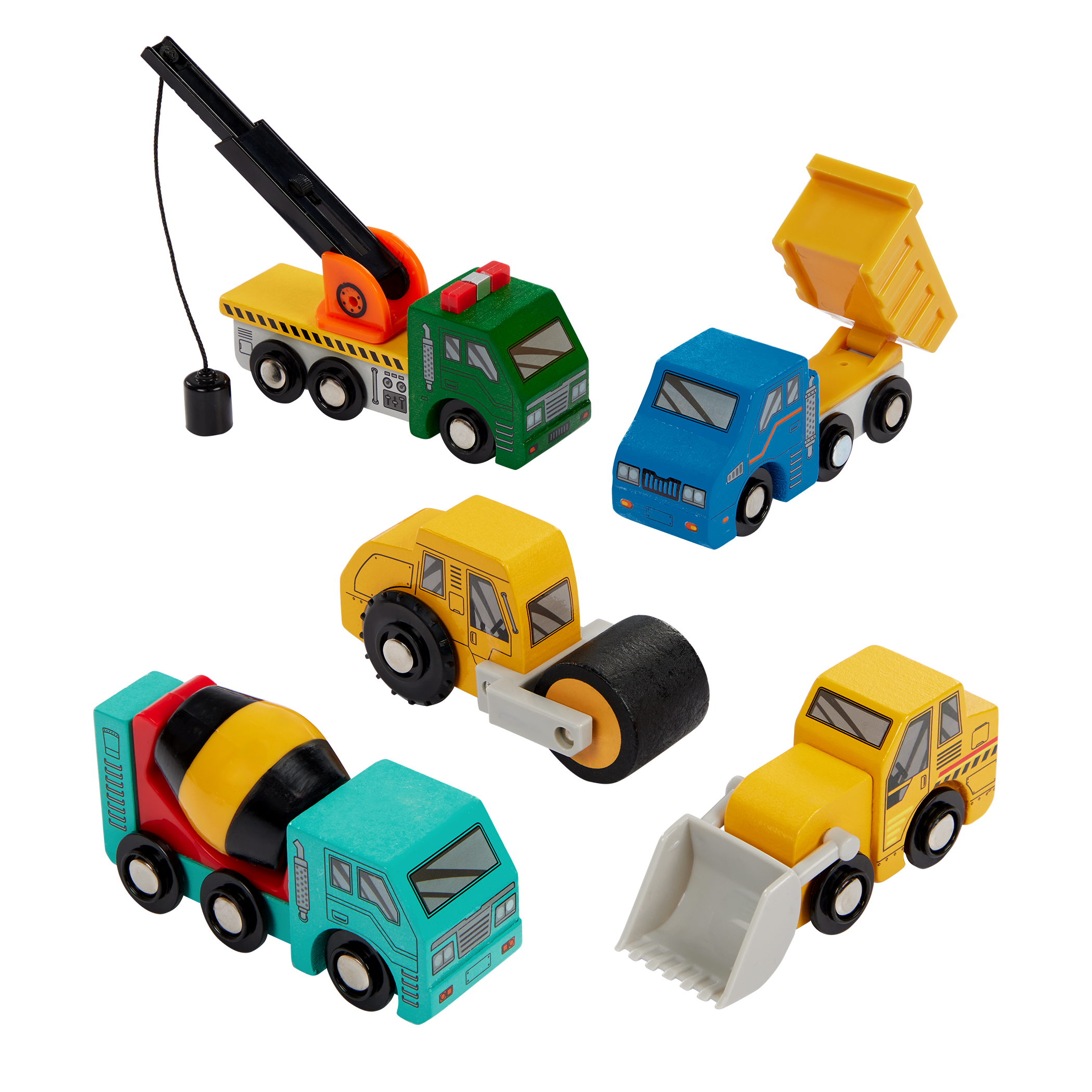 10 wooden vehicles including emergency construction travel