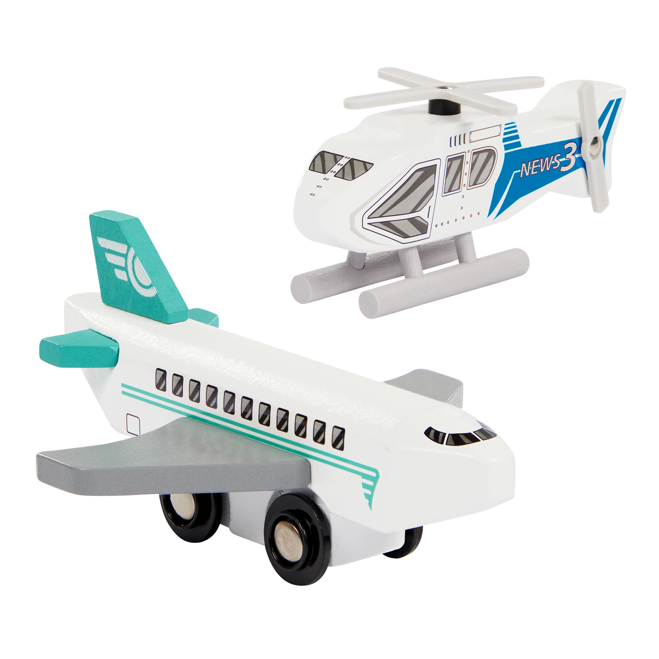 10 wooden vehicles including emergency construction travel