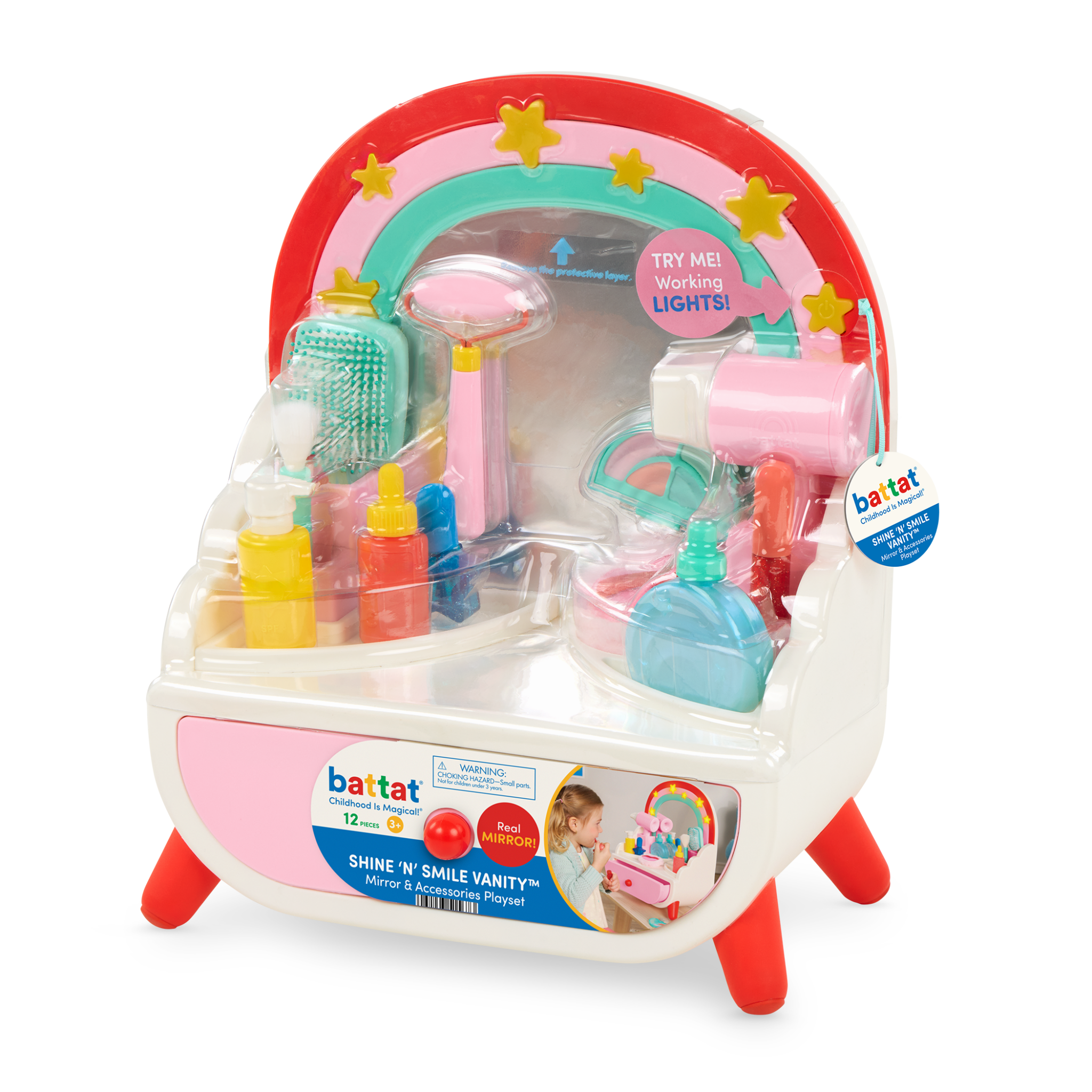Fully assembled Shine n Smile Vanity with extra pieces