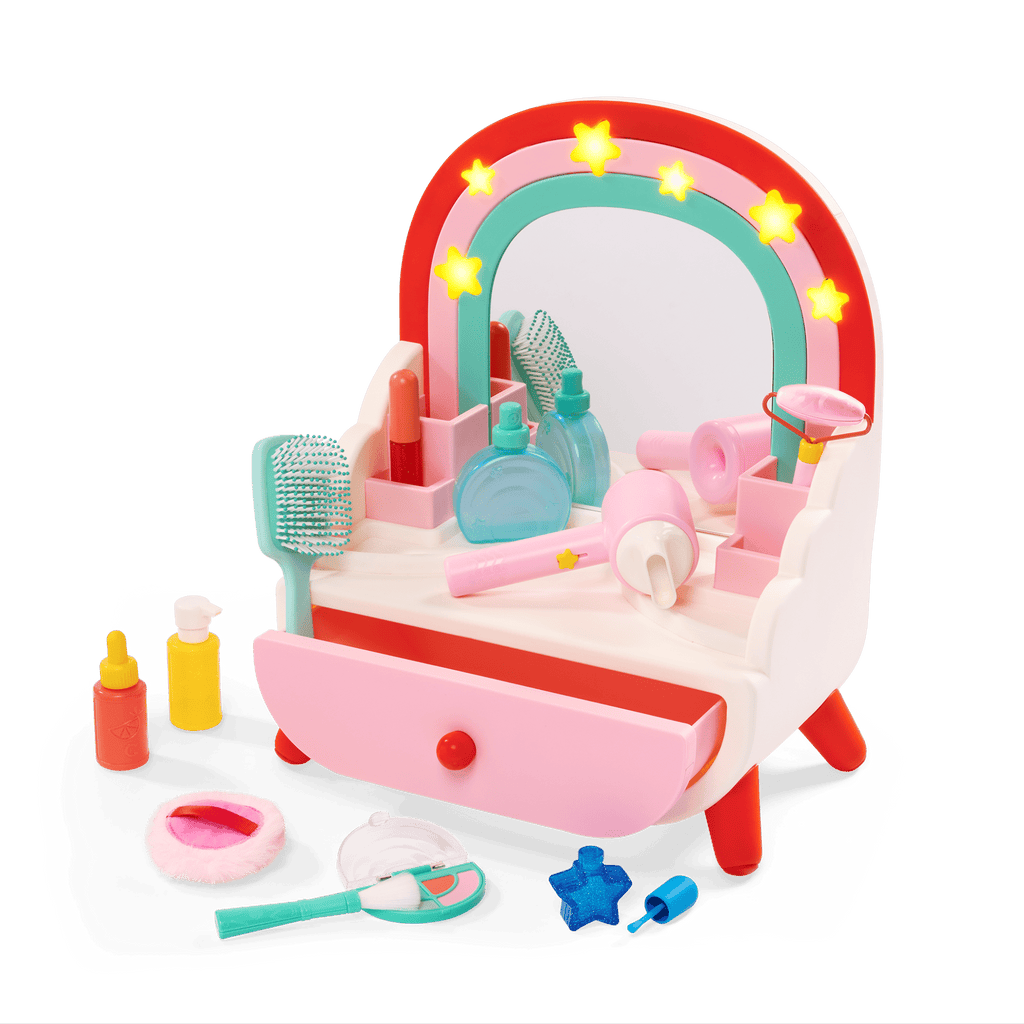 Fully assembled Shine n Smile Vanity with extra pieces