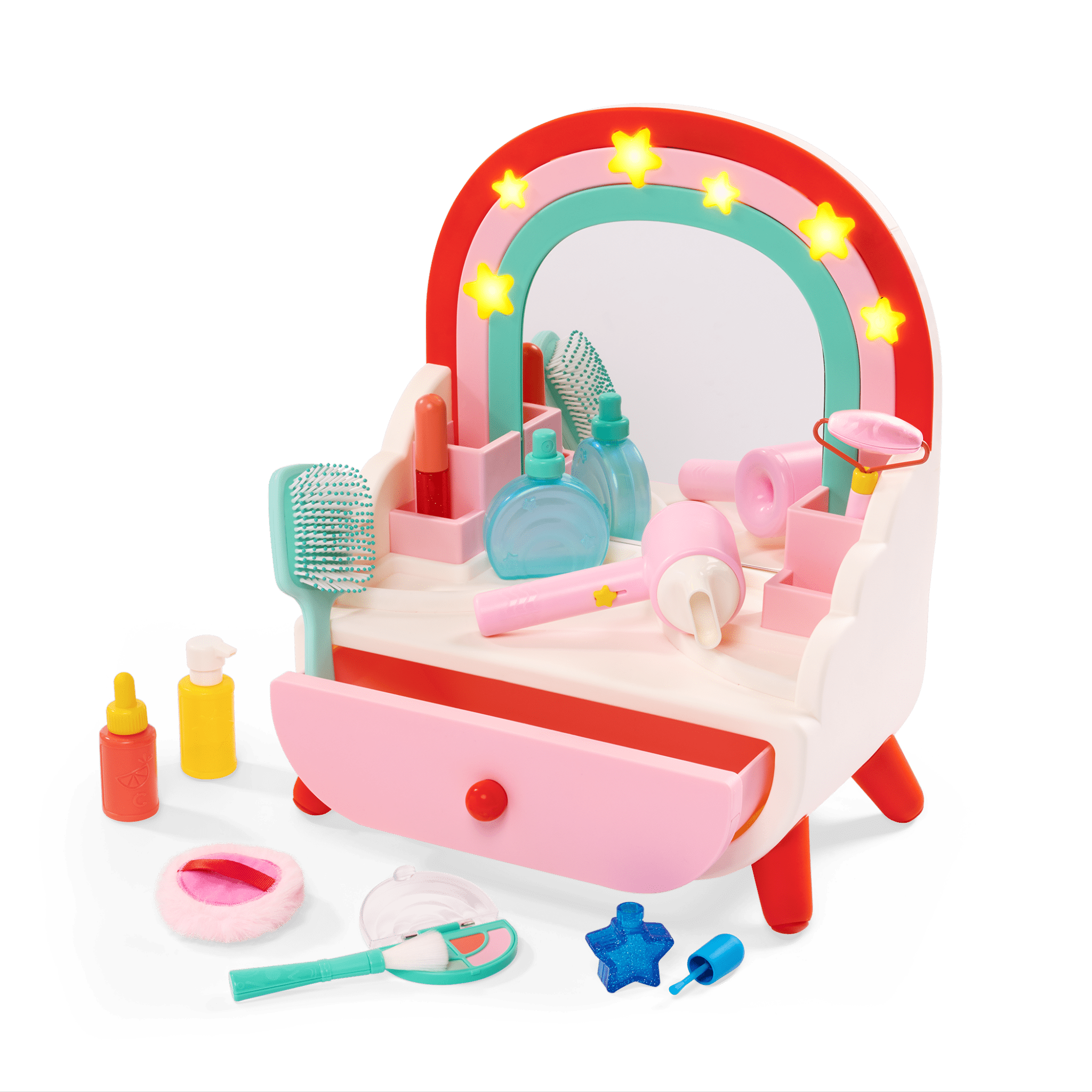 Fully assembled Shine n Smile Vanity with extra pieces