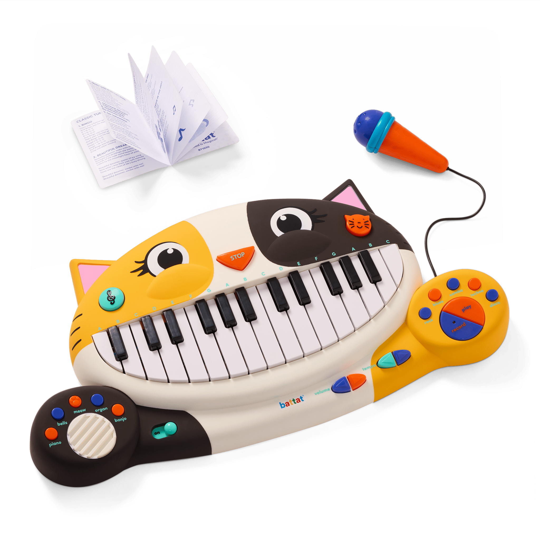 Meowsic keyboard with microphone and manual