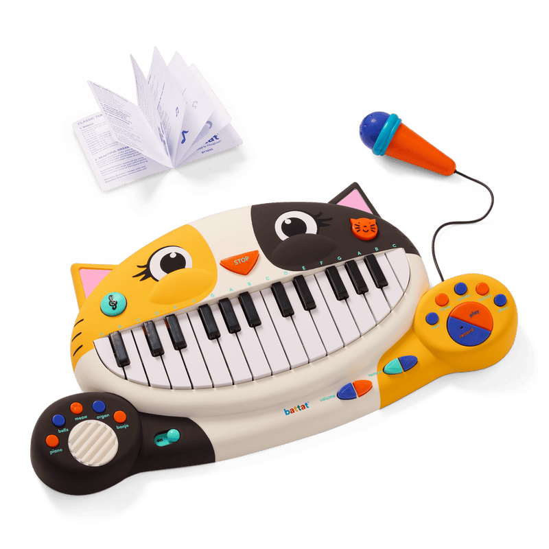 Meowsic keyboard with microphone and manual