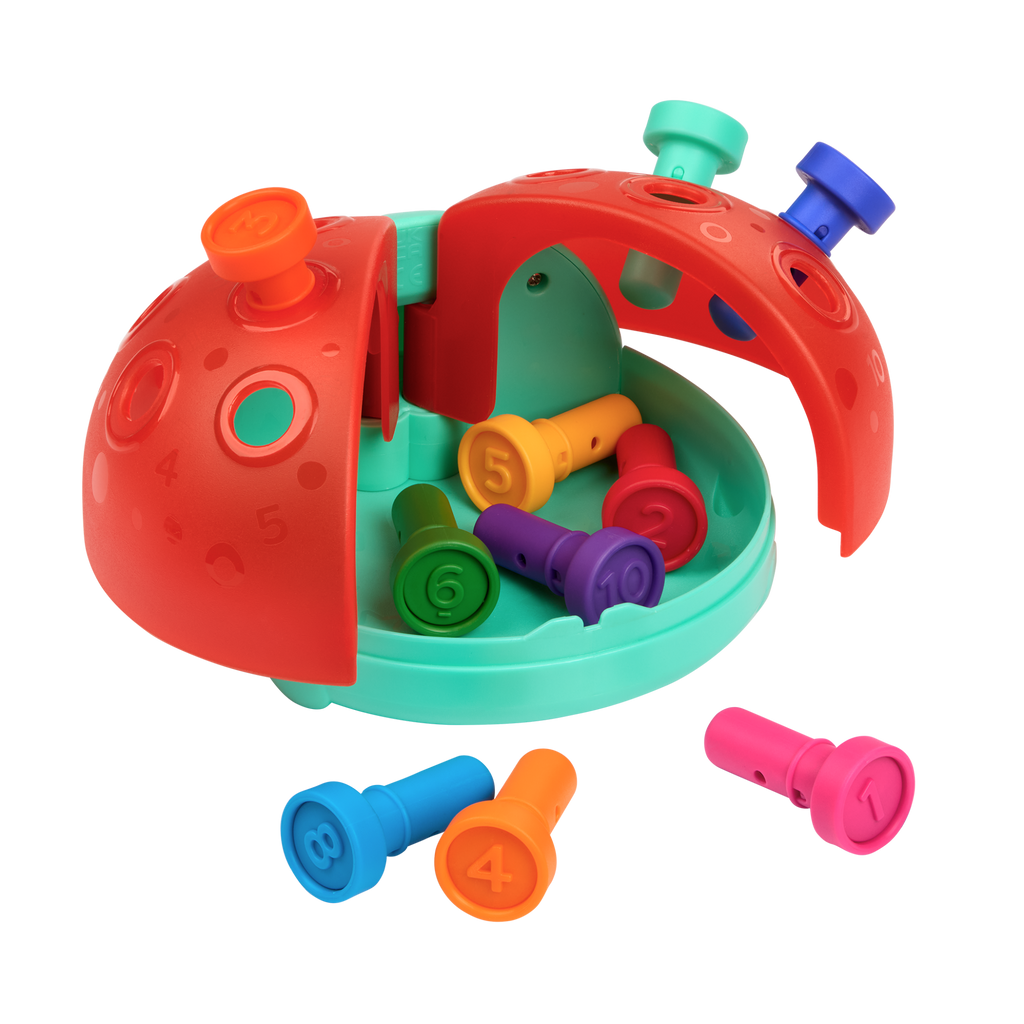 Assembled Learning Ladybug with numbered sticks inserted