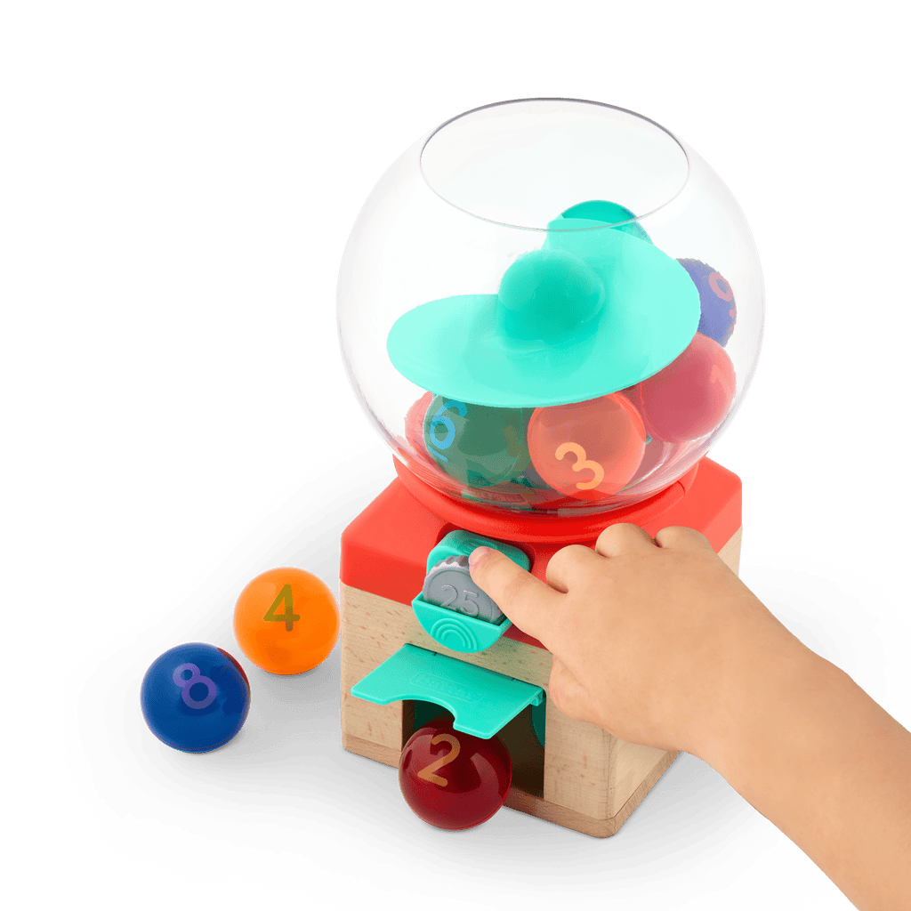 Front facing view of Count & Roll Gumball toy