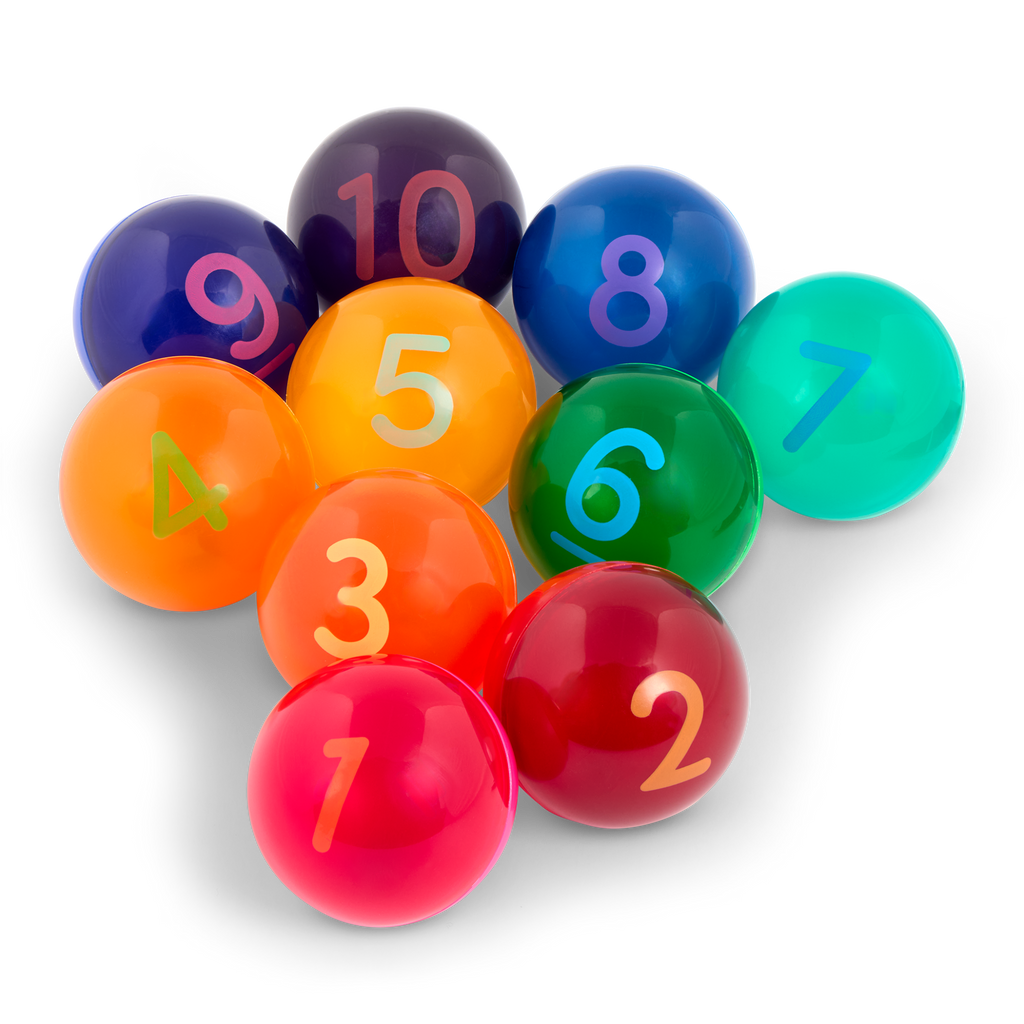 Front facing view of Count & Roll Gumball toy
