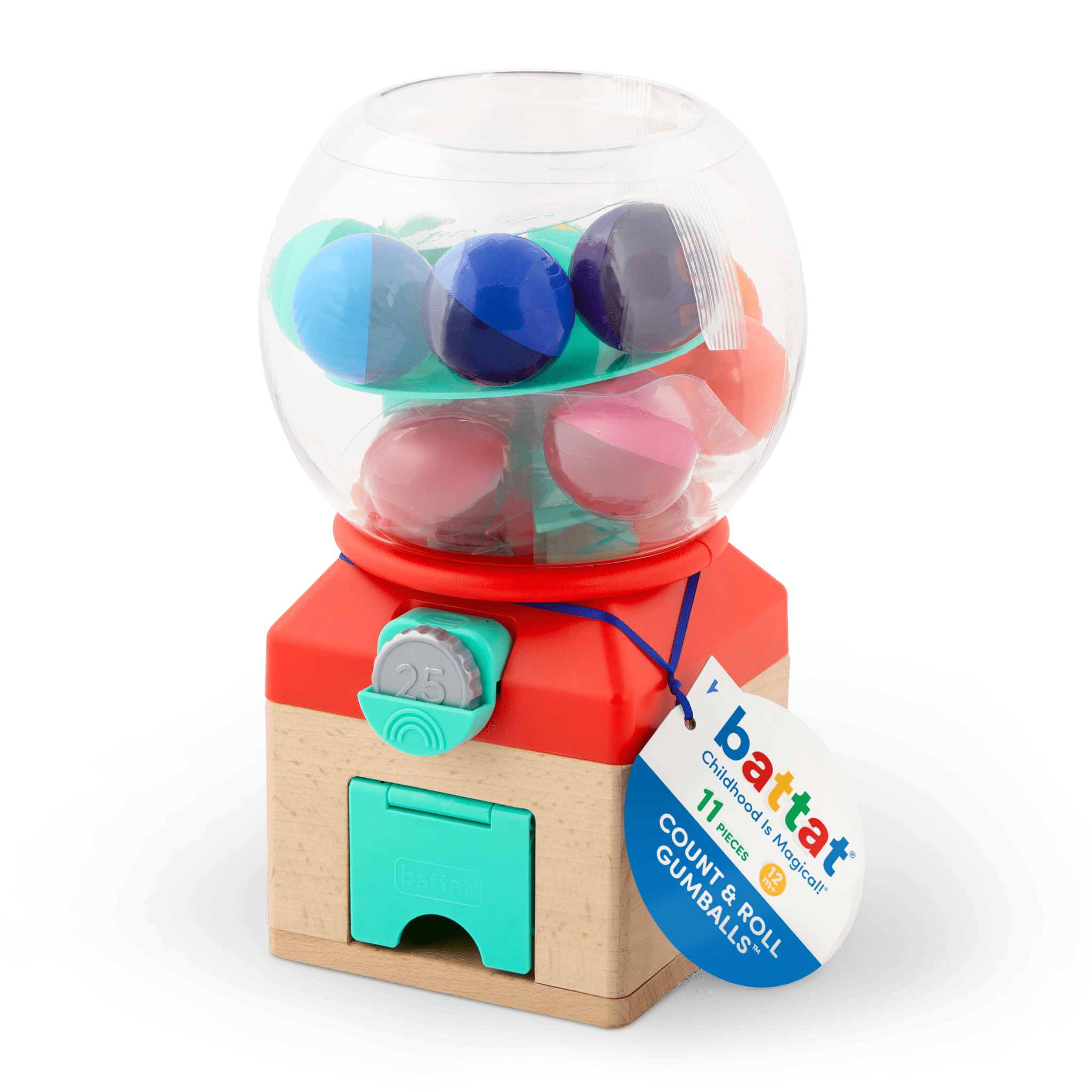 Front facing view of Count & Roll Gumball toy