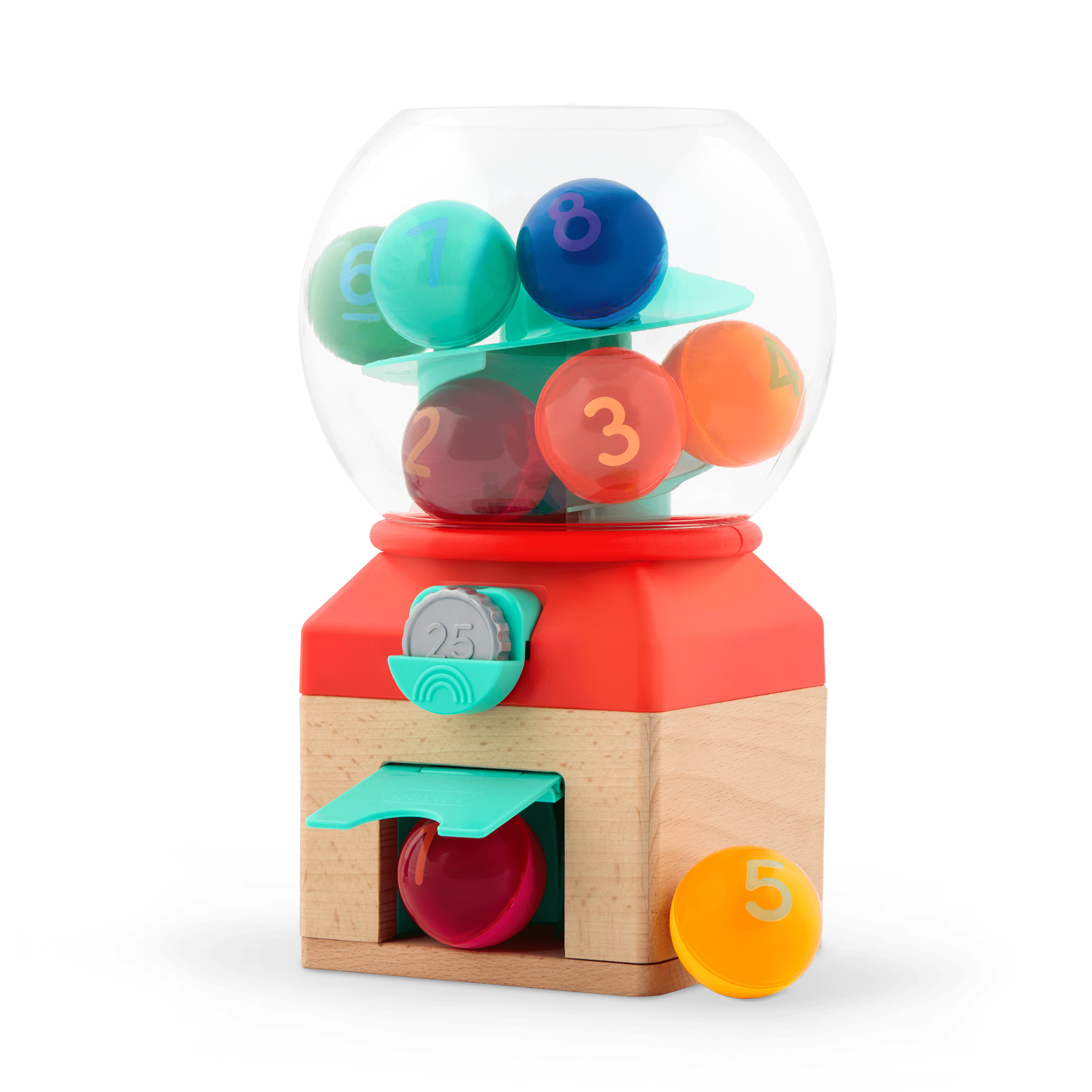 Front facing view of Count & Roll Gumball toy