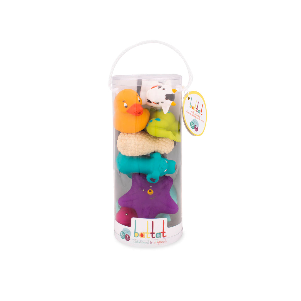 9 friendly bath buddies water squirt toys