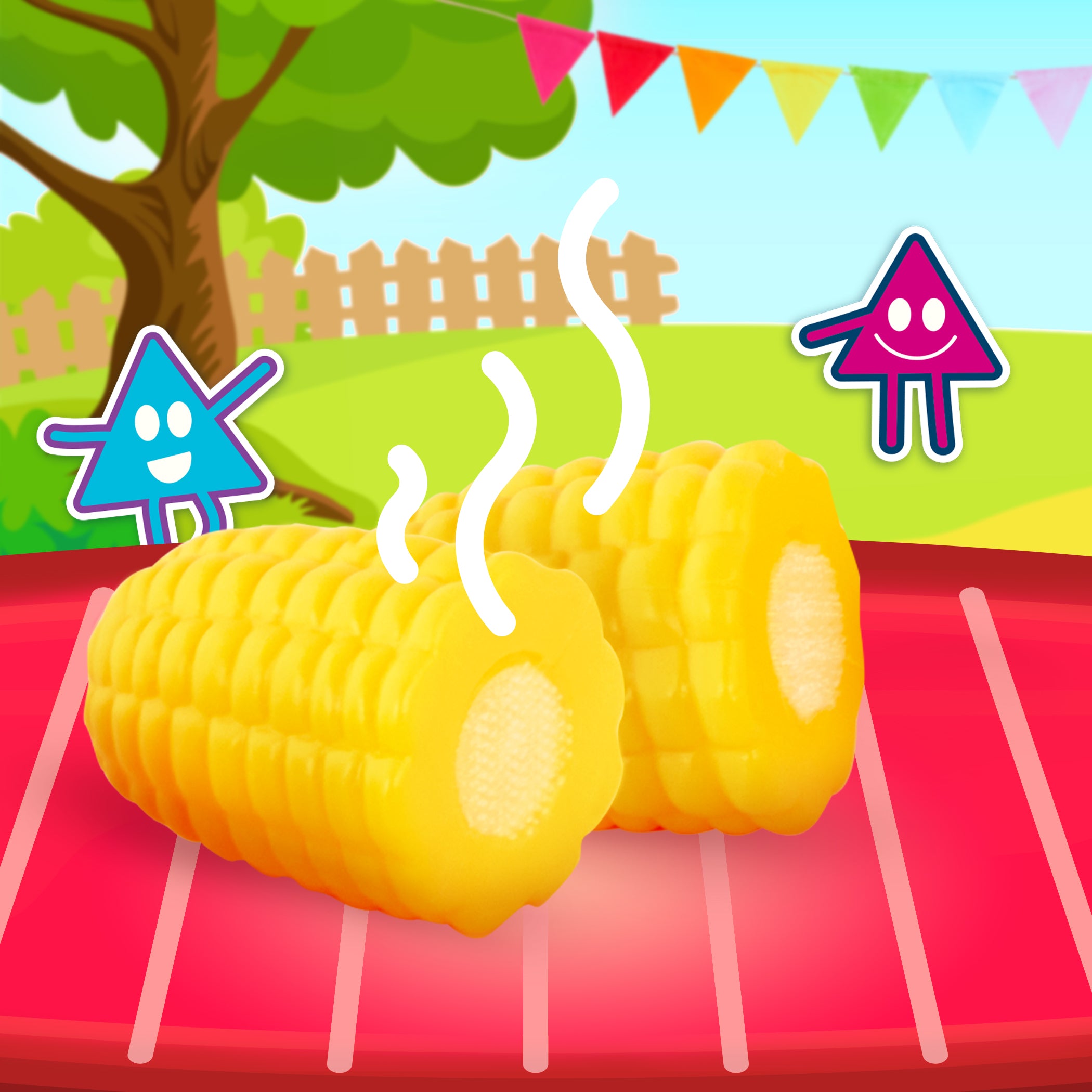 Toy food and basket for toddlers and kids.