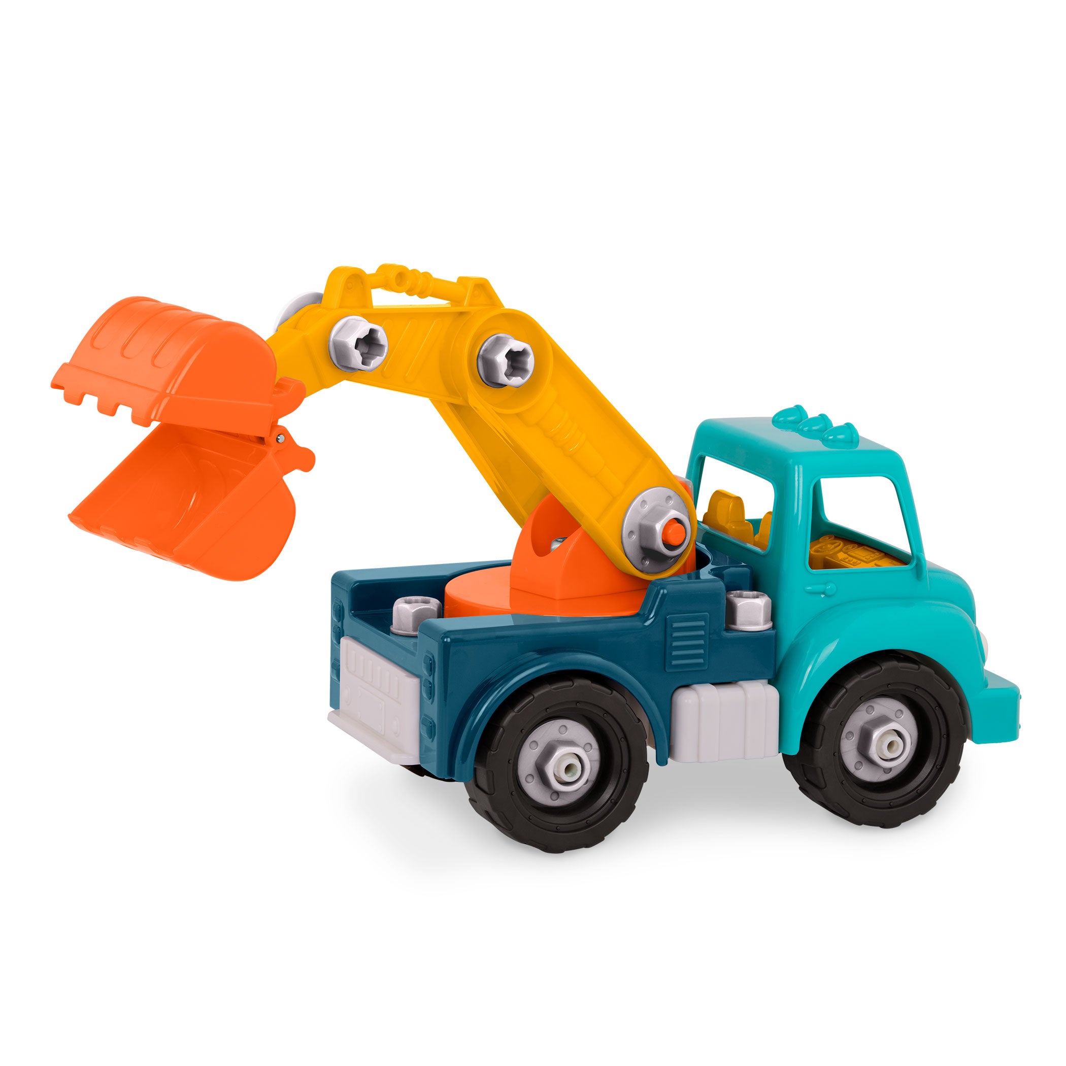 The Take Apart Crane Truck from Battat with the included toy drill and drill bits.
