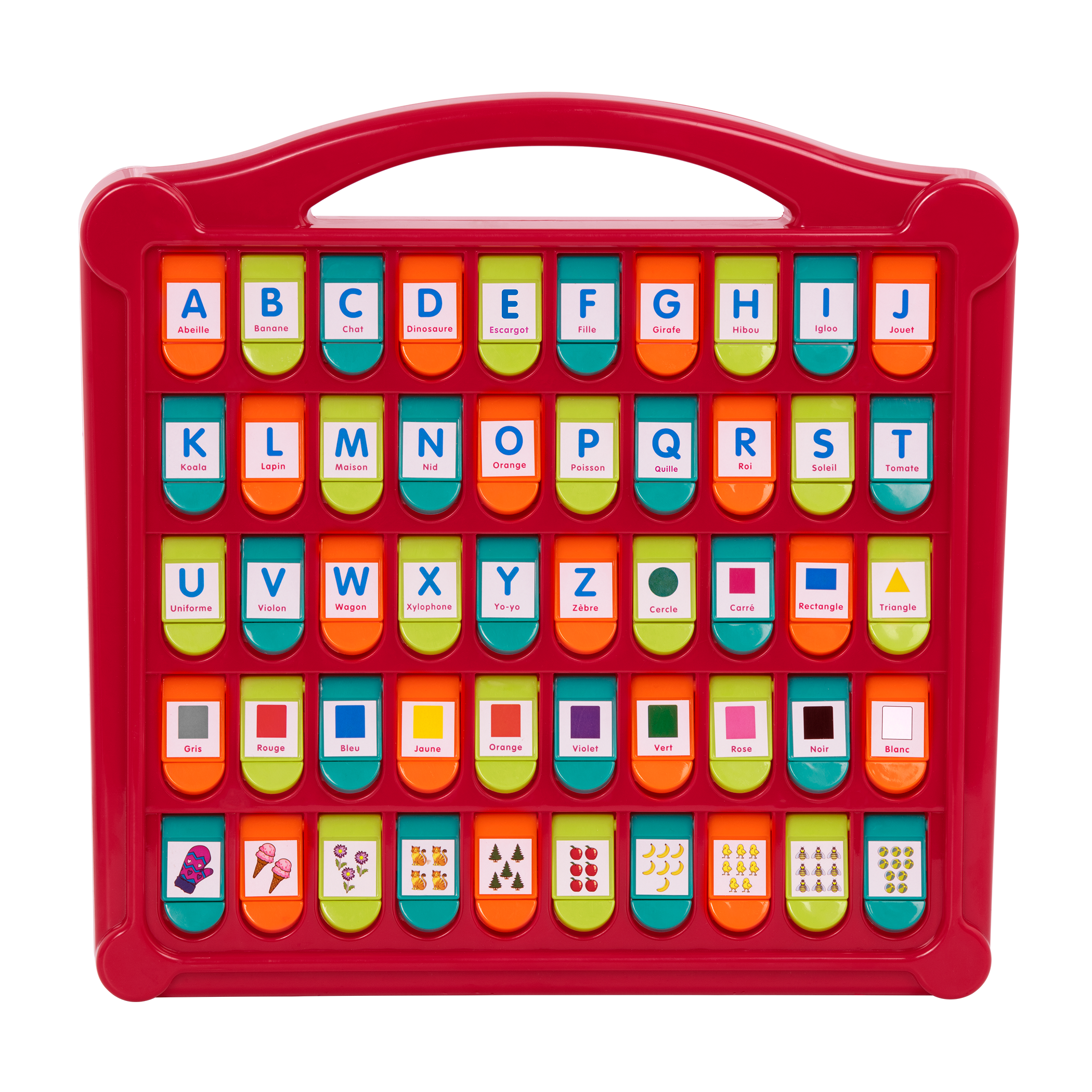 Colorful alphabet toy in French