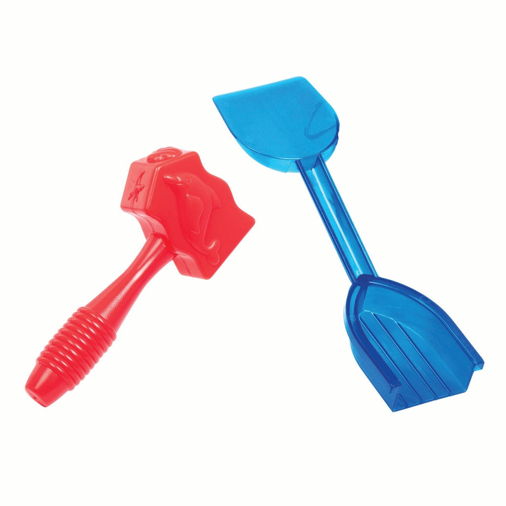 Colorful sand castle building toys.