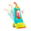 Colorful toy vacuum with music note graphics.