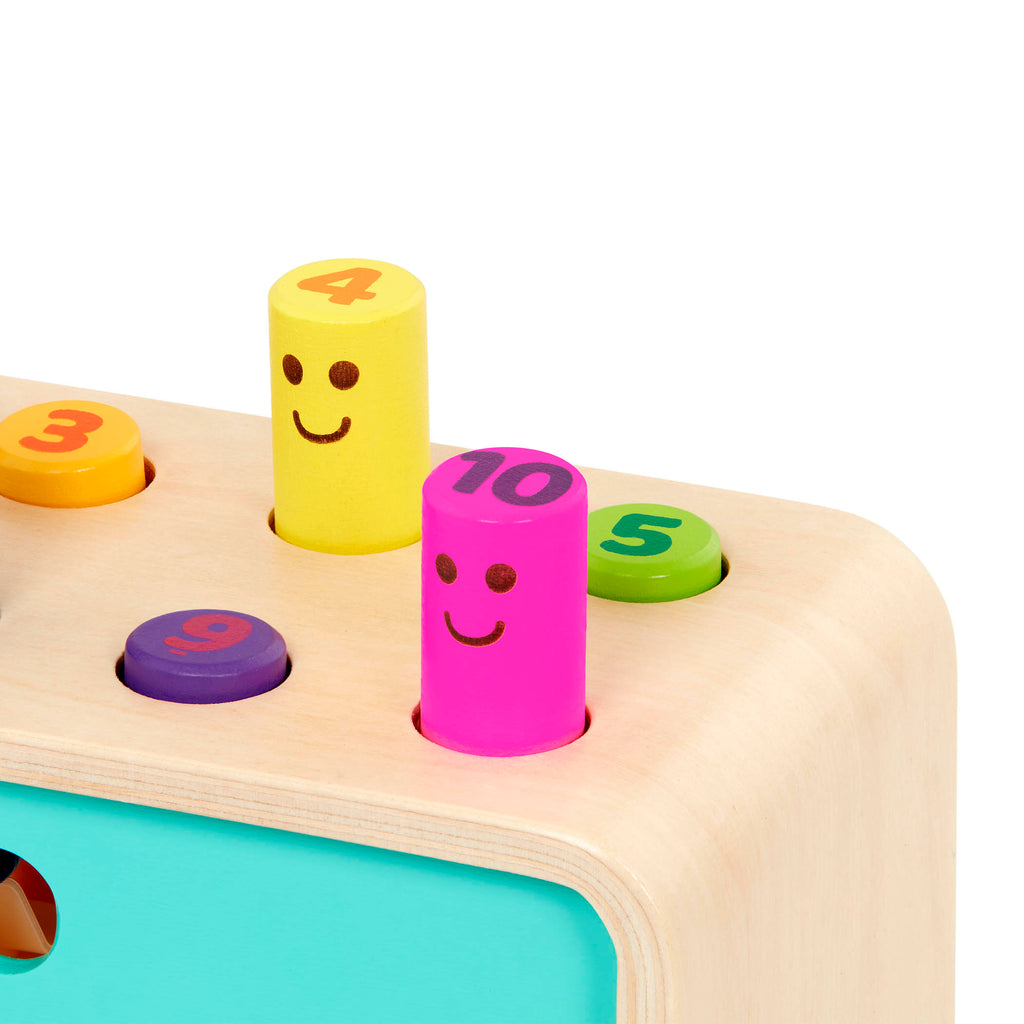 Wooden pounding pegs toy.