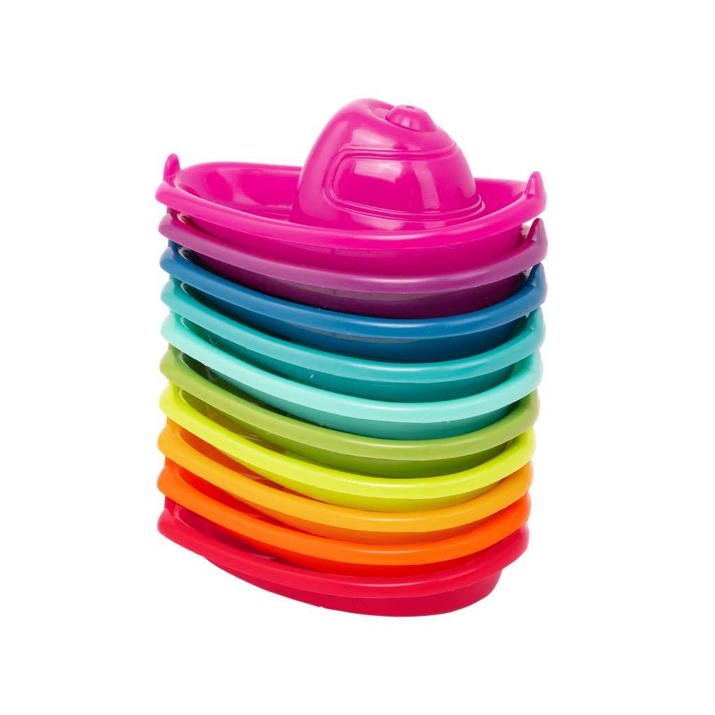 Colorful numbered toy boats