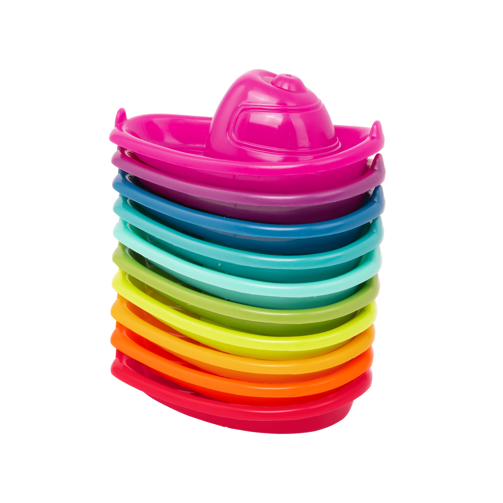 Colorful numbered toy boats