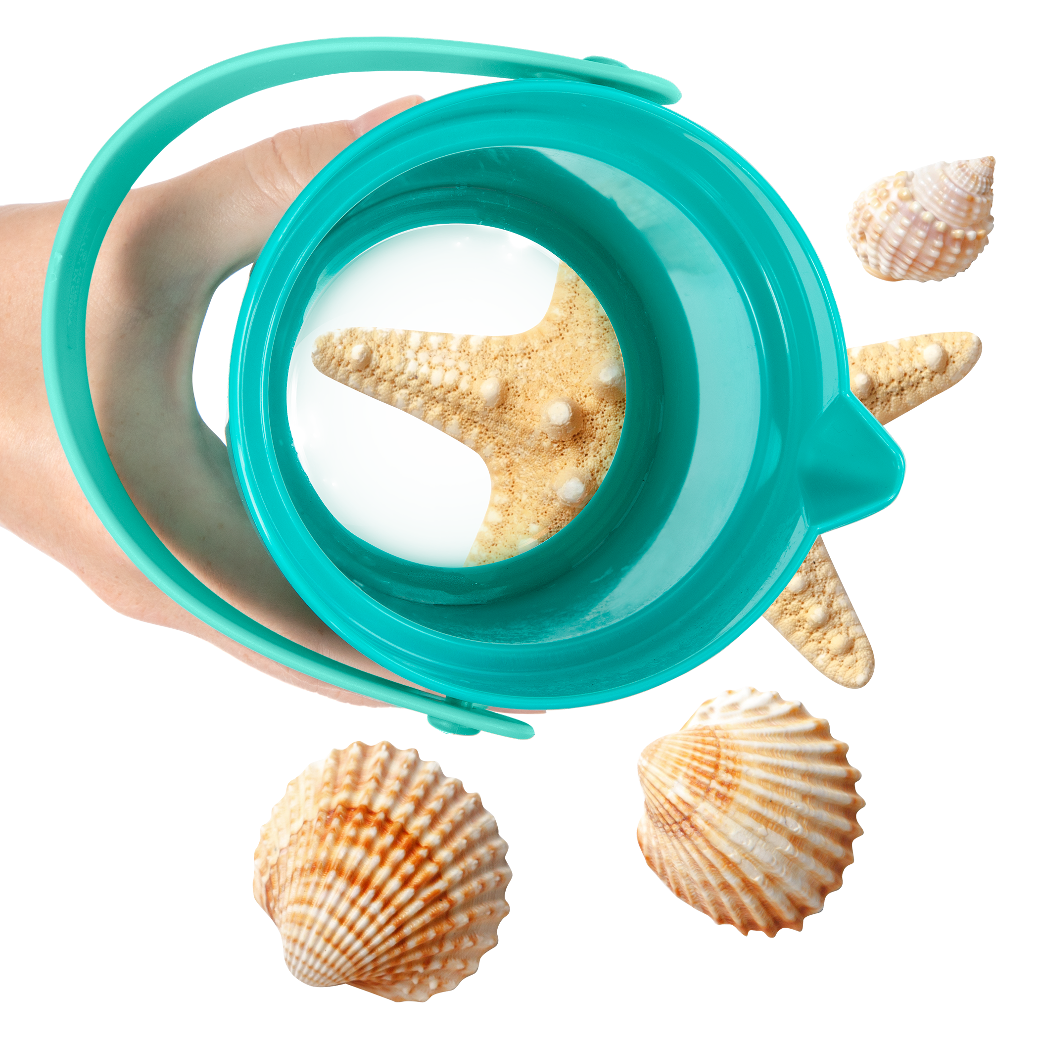 Colorful toy buckets.