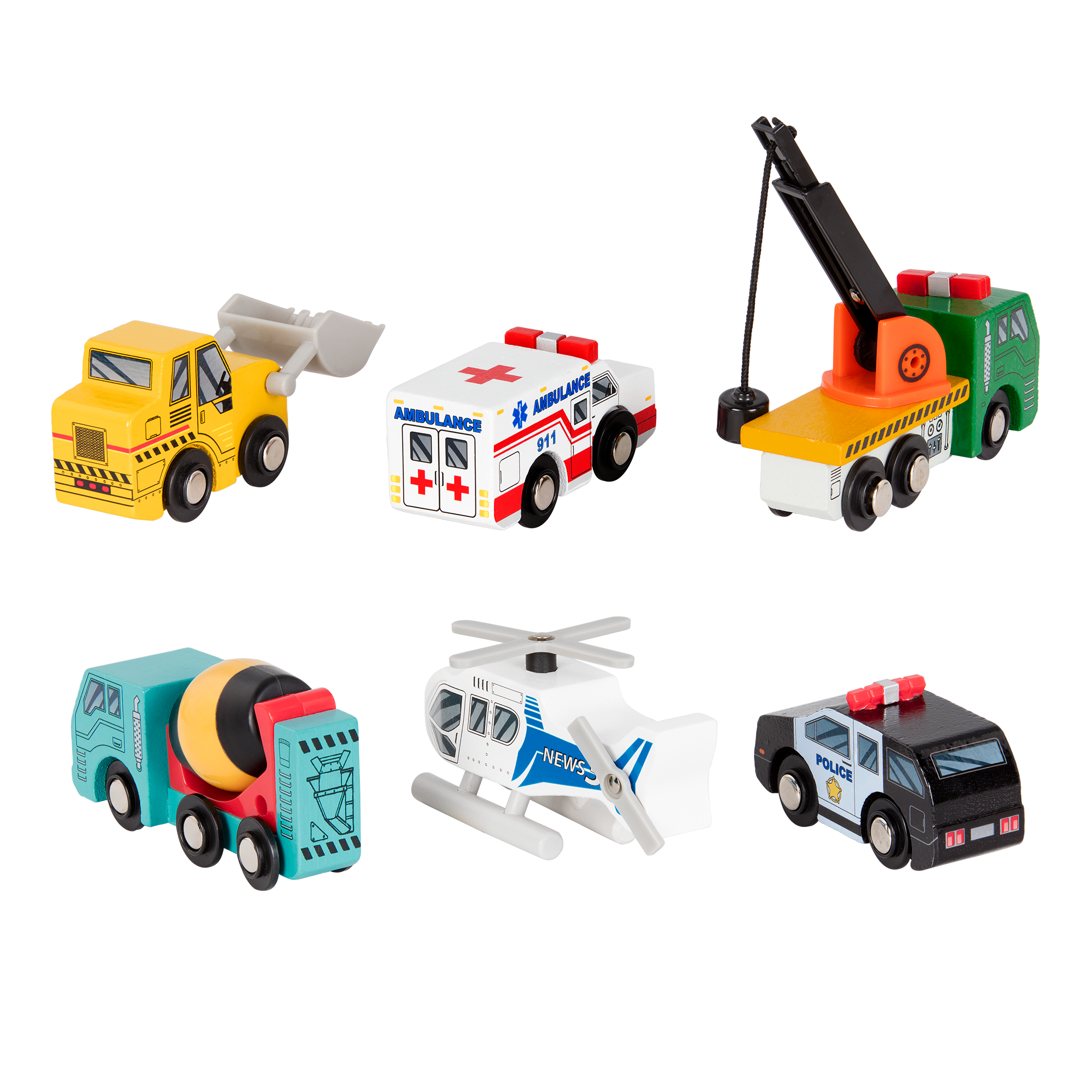 Miniature Wooden Vehicles Set 1 complete