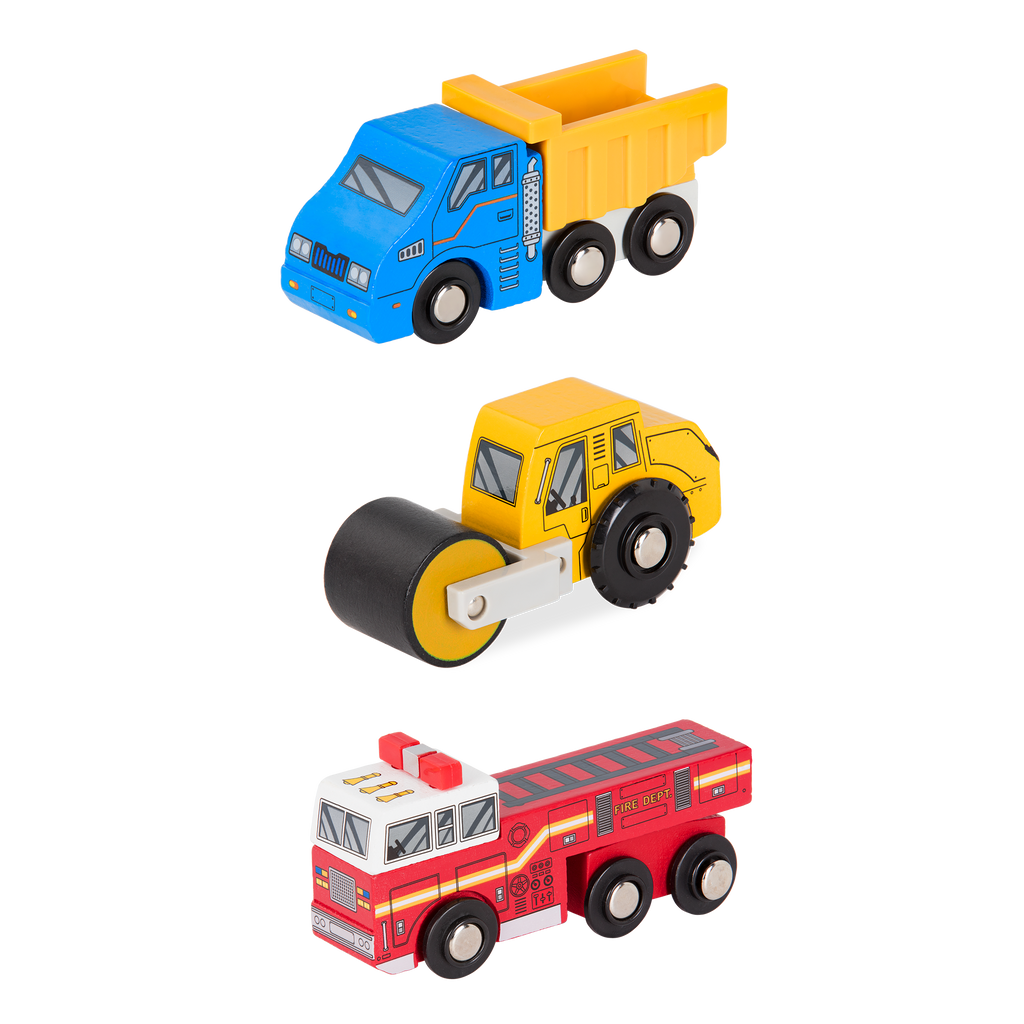 Miniature wooden vehicles Set 2 complete