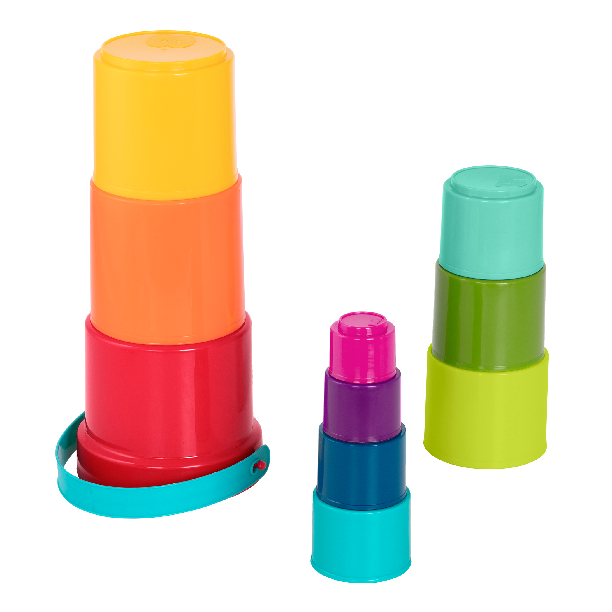 Multicolor nesting stacking cups