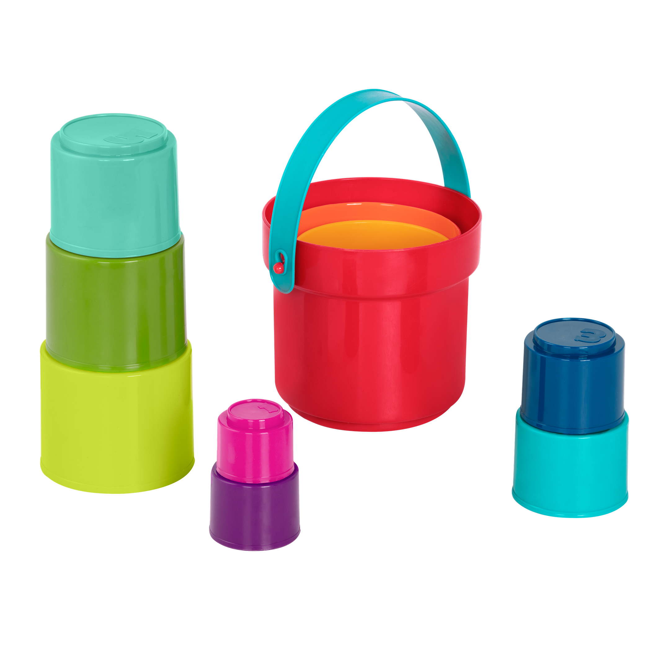 Multicolor nesting stacking cups
