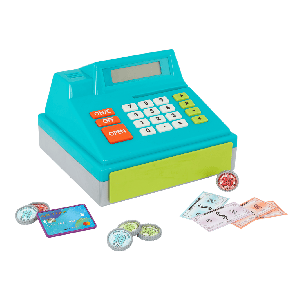 Cash Register Ringer Blue Calculating Cash Register | Toy Cash Register | Battat – MaisonBattat