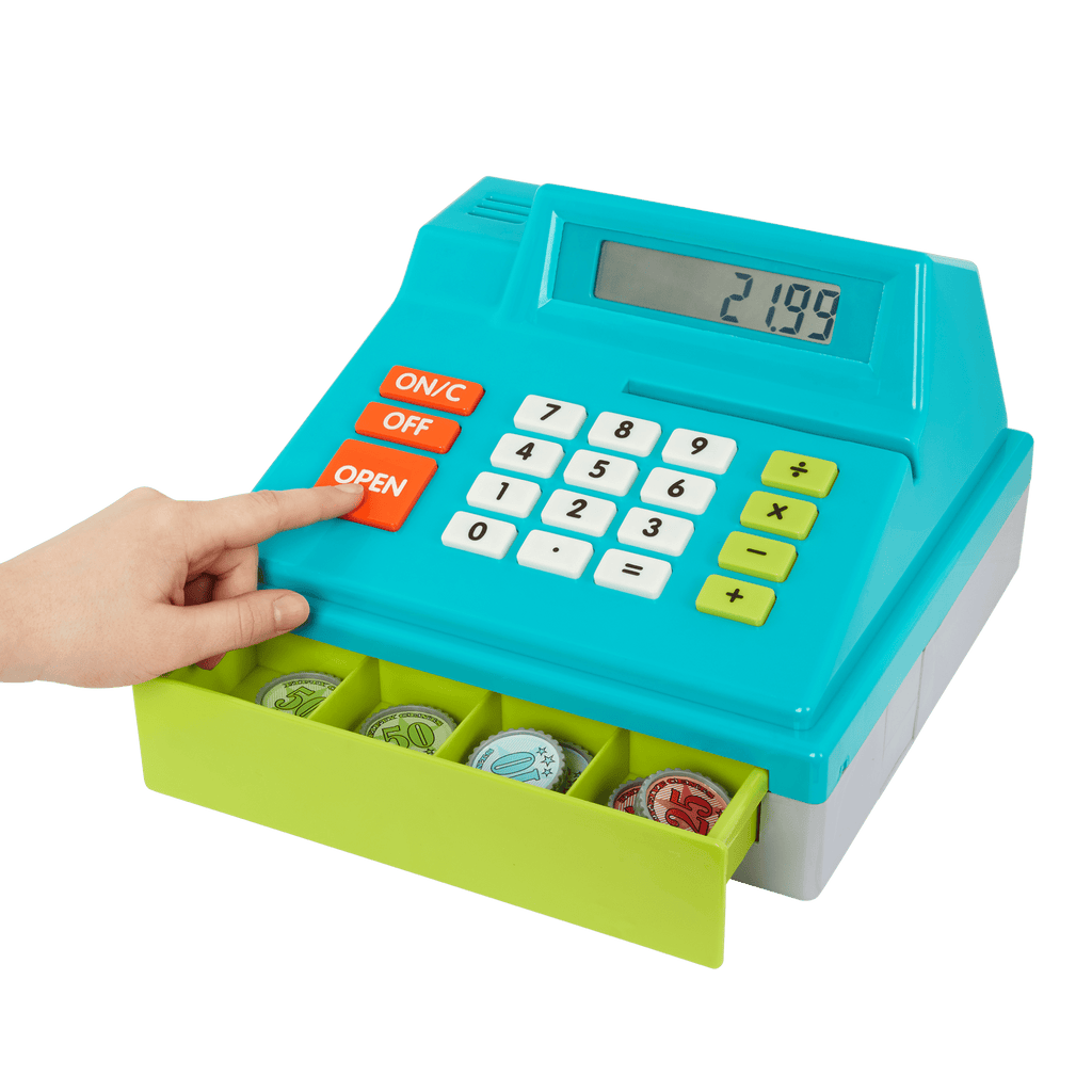 Cash Register Ringer Blue Calculating Cash Register | Toy Cash Register | Battat – MaisonBattat