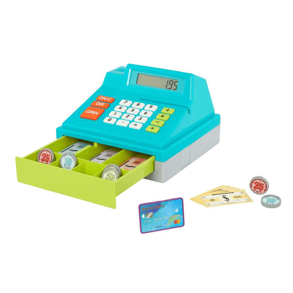 Cash Register Ringer Blue Calculating Cash Register | Toy Cash Register | Battat – MaisonBattat