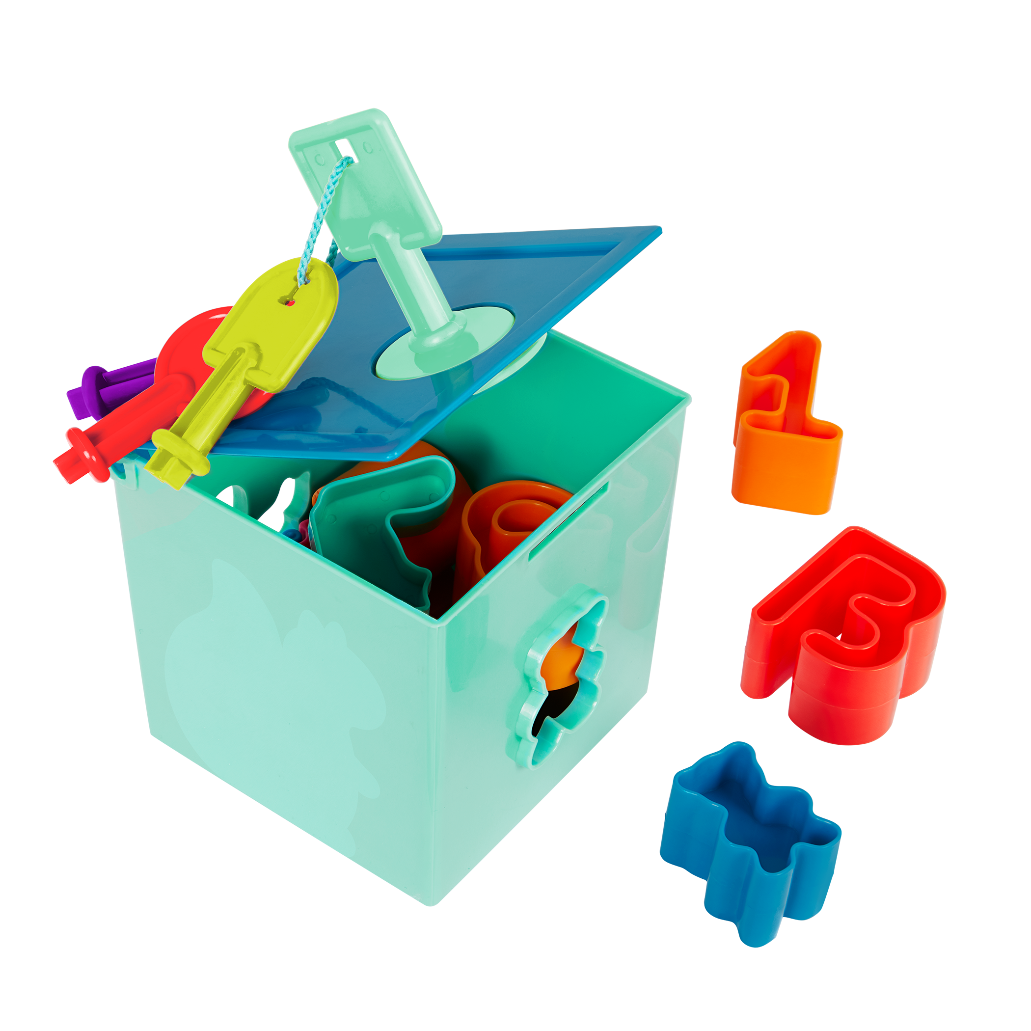 Locking activity cube shape sorter
