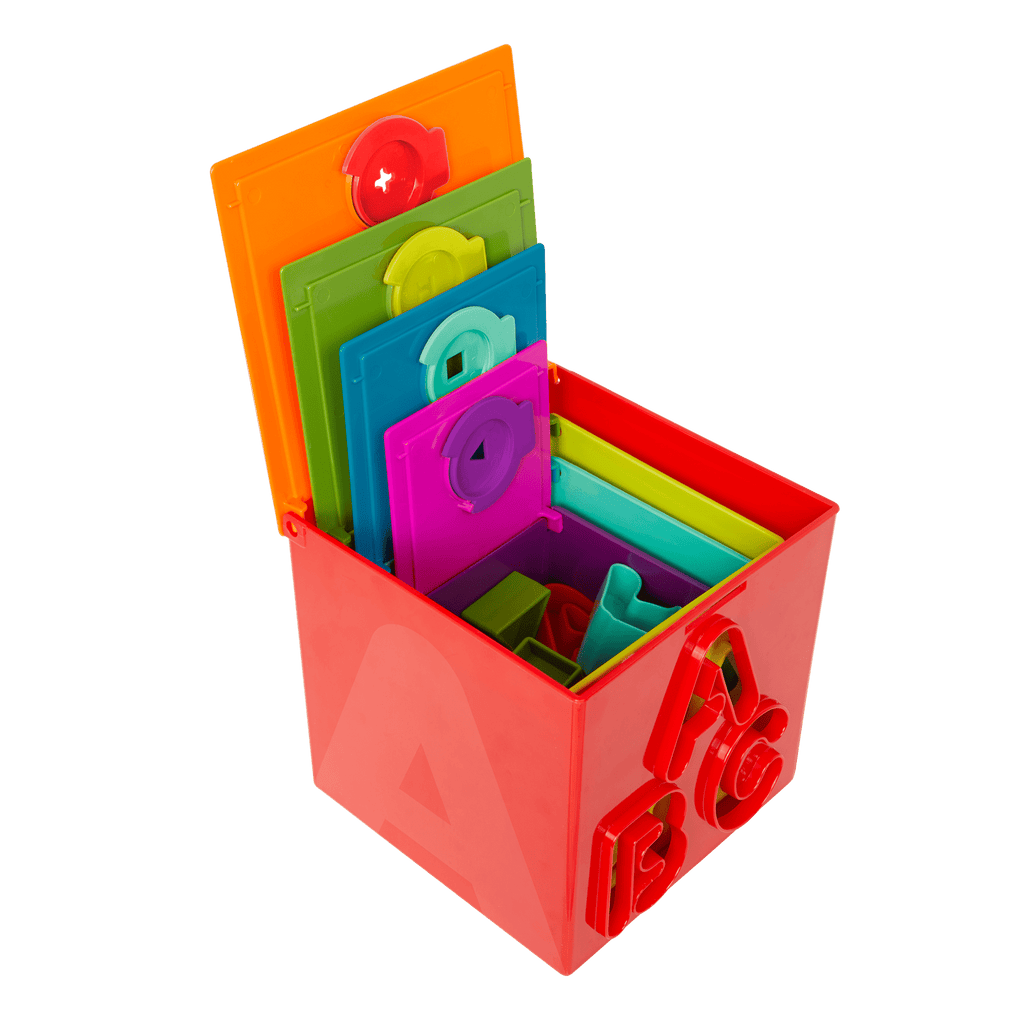 Locking activity cube shape sorter