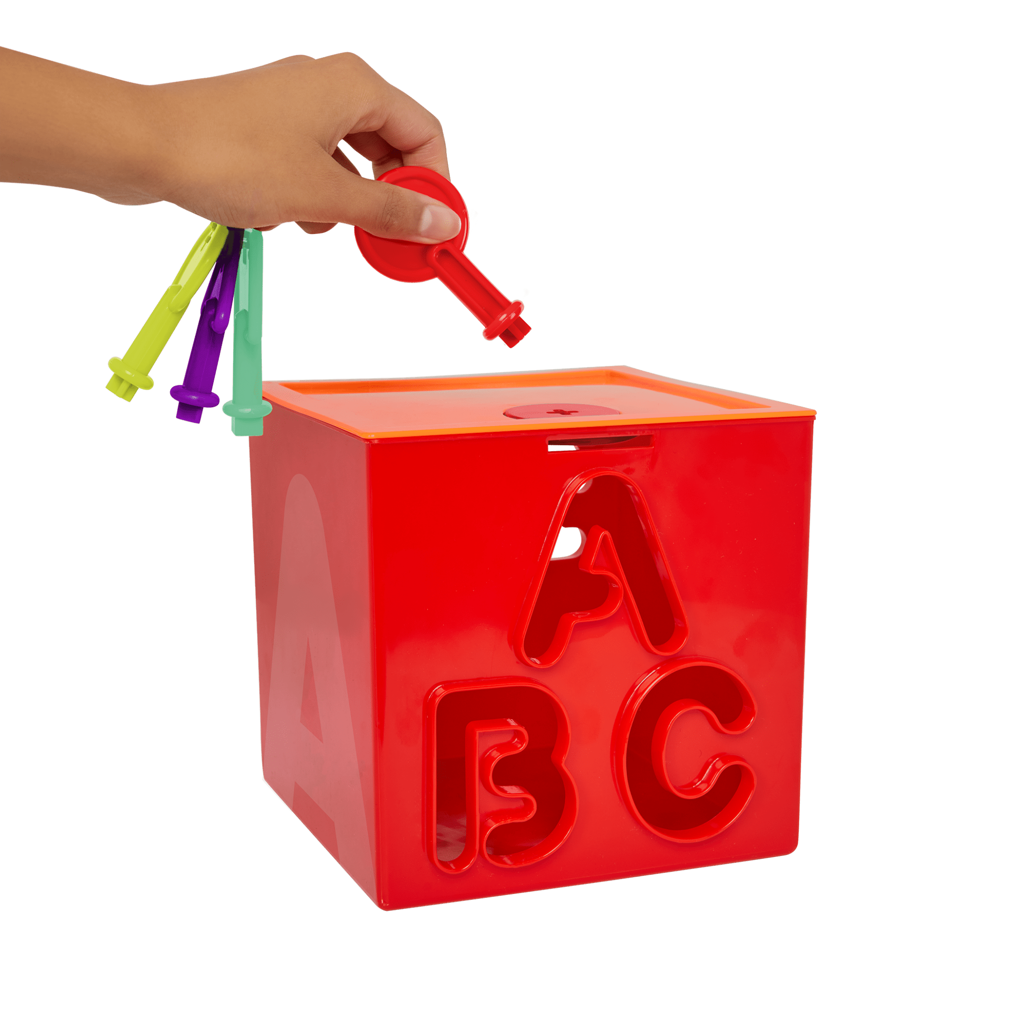 Locking activity cube shape sorter