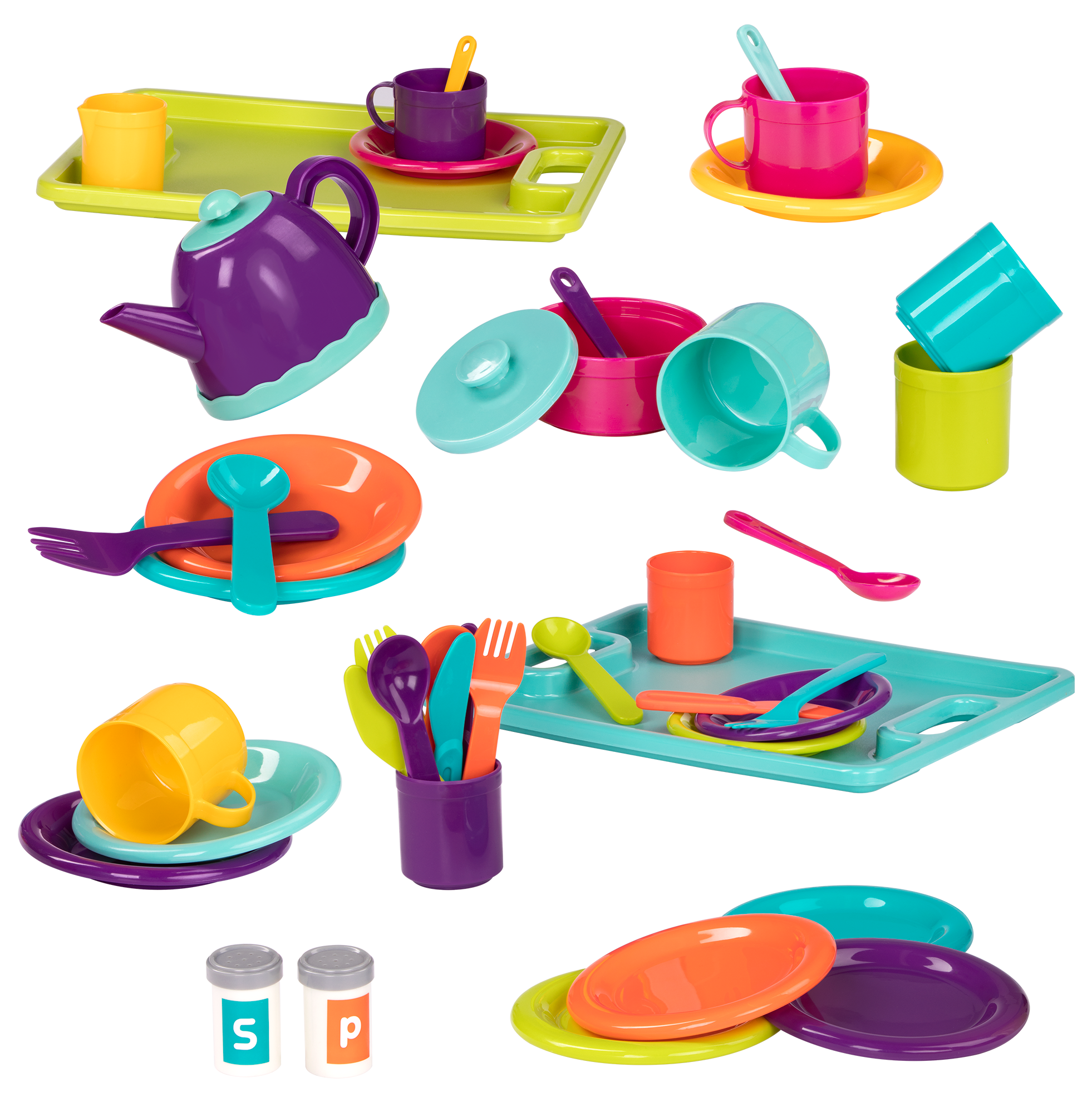 Dinner and tea for four set pretend play