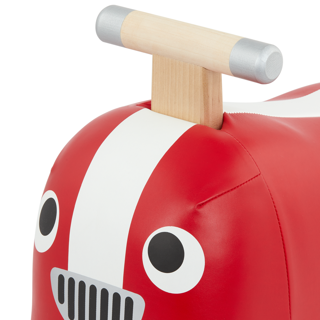 Wooden ride-on race car for toddlers