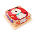 A cube puzzle for toddlers and kids with a picture of a dog.