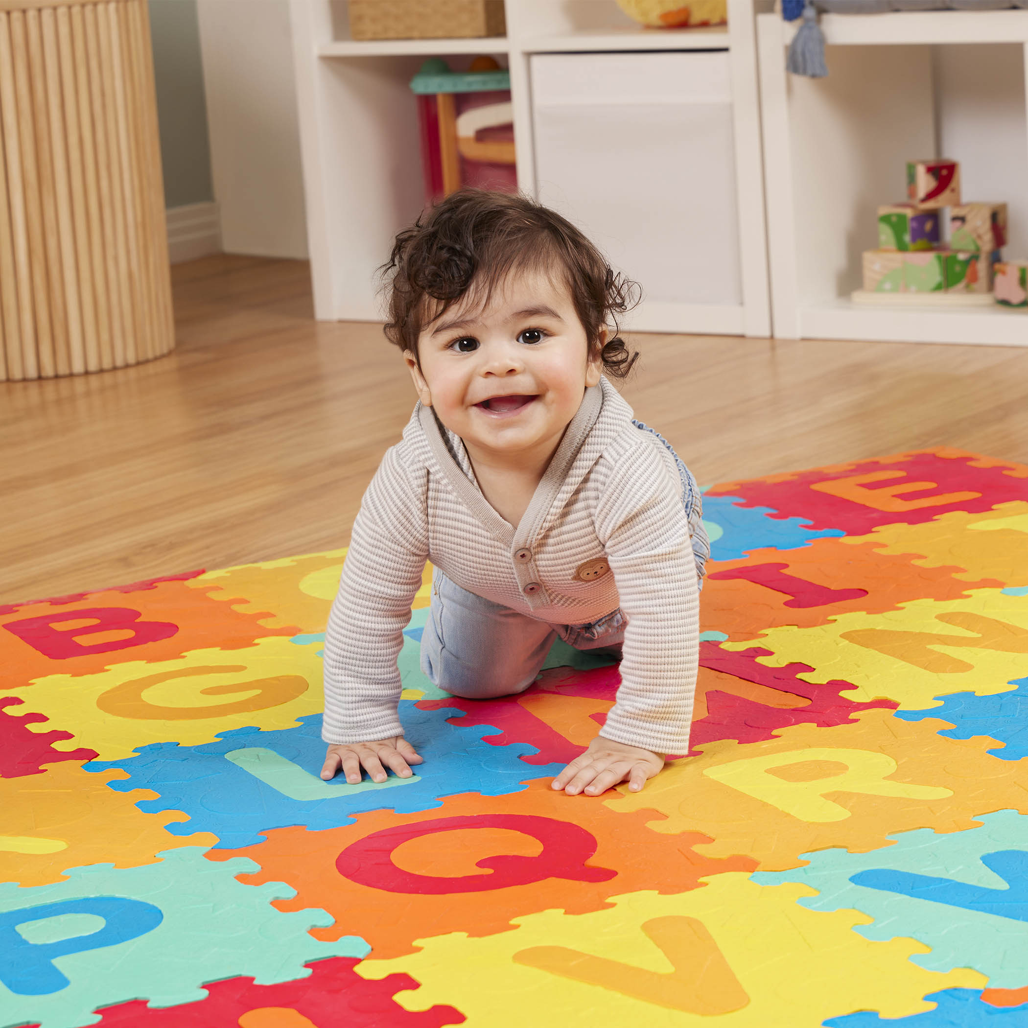 An ABC mat for babies, toddlers, and kids.