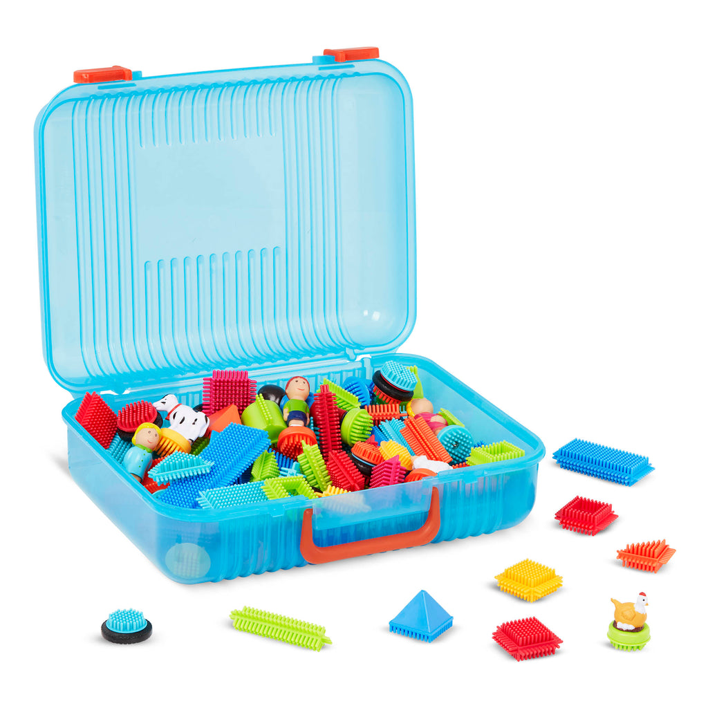 3 creations made with Bristle Blocks.