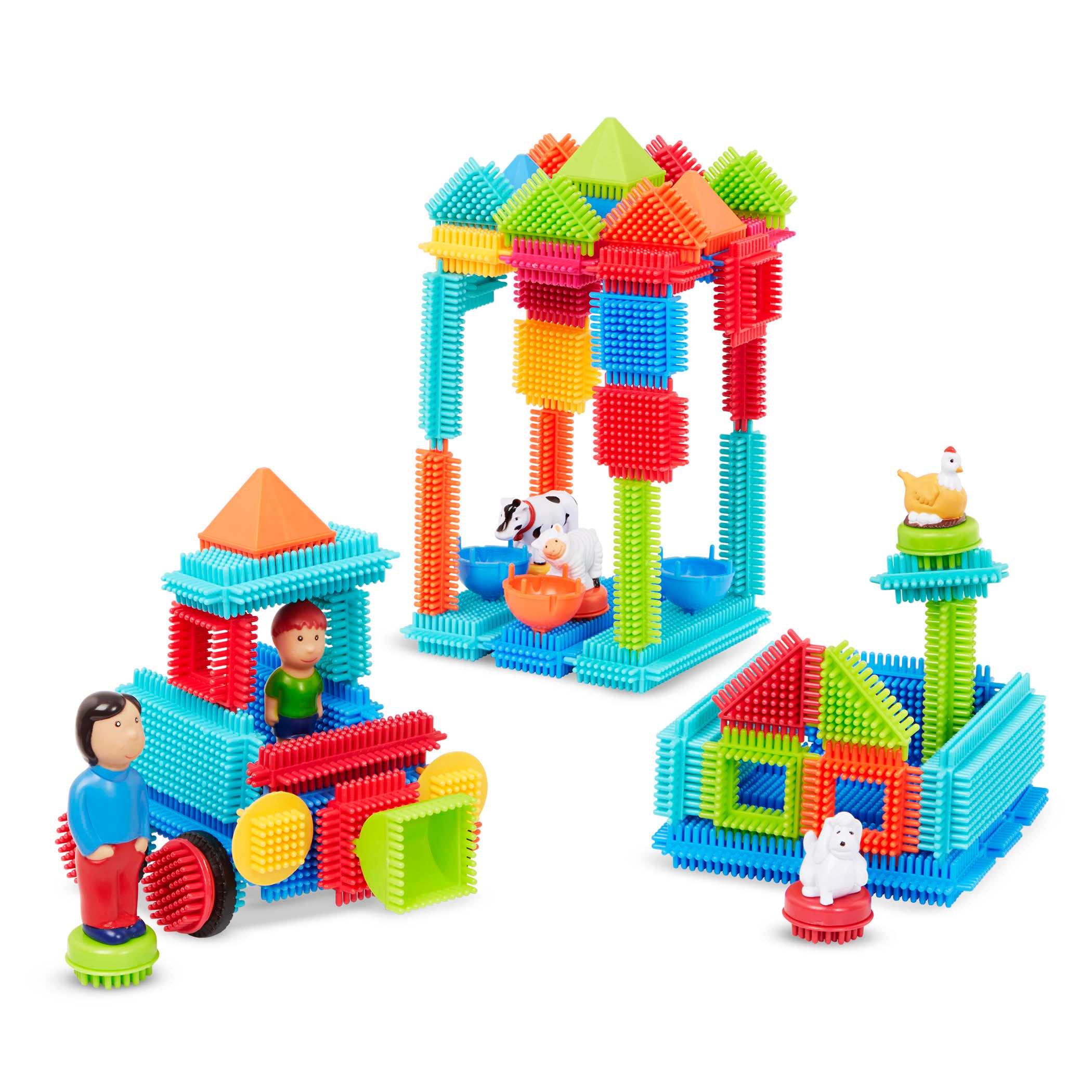 3 creations made with Bristle Blocks.