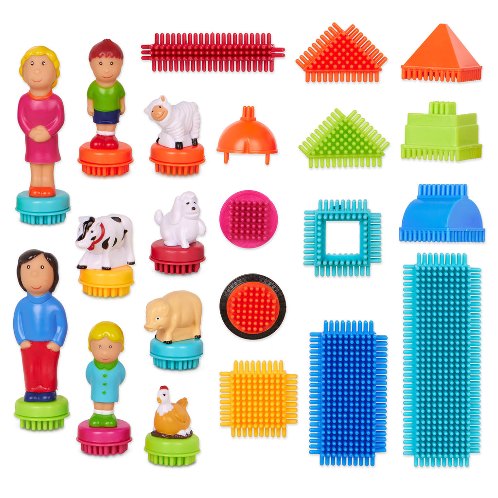 3 creations made with Bristle Blocks.