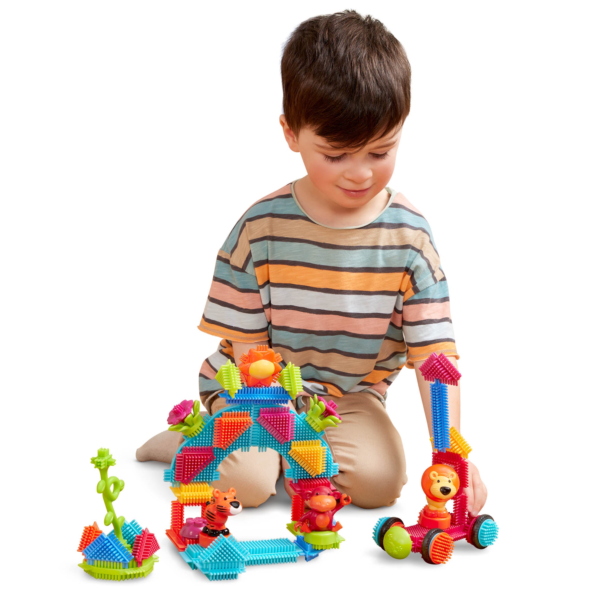 Jungle Adventures | 54-Piece Building Block Set | Bristle Blocks