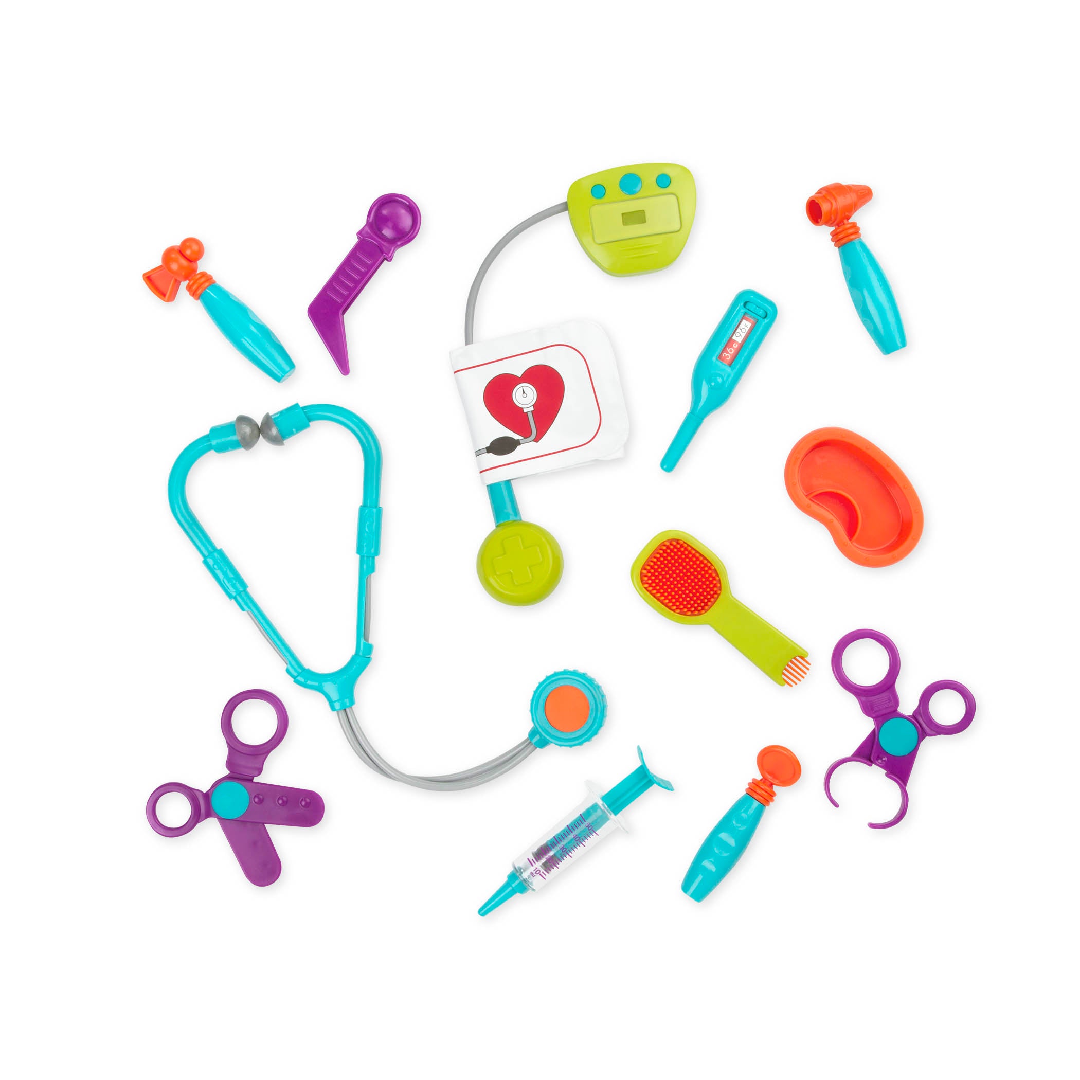 A toy vet kid for kids with a plush puppy in a carrier.