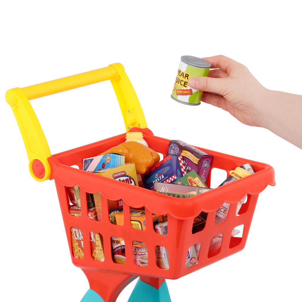 Pretend grocery shopping cart play food kids toys